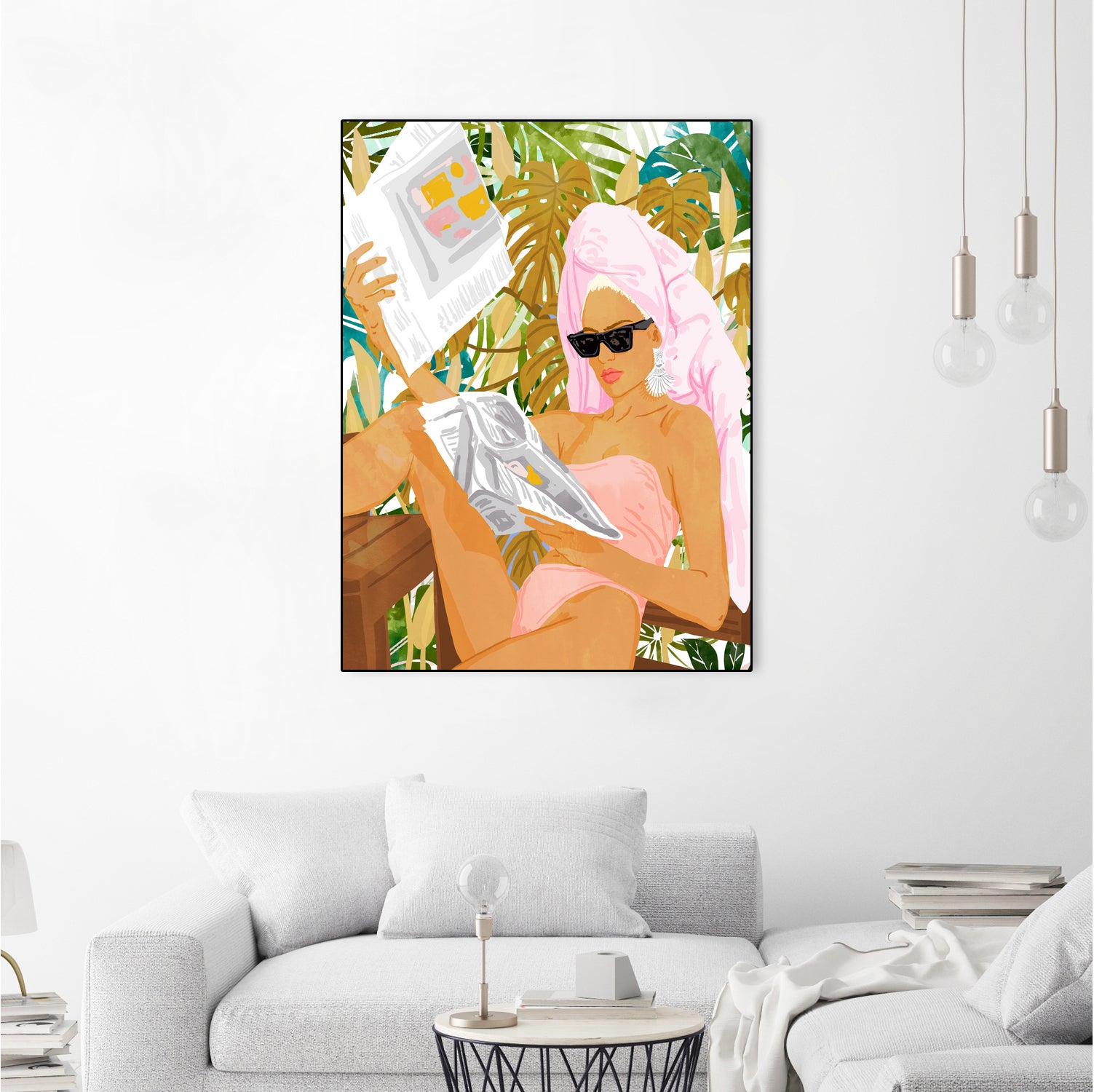 Vacay News by 83 Oranges on GIANT ART - white digital women reading