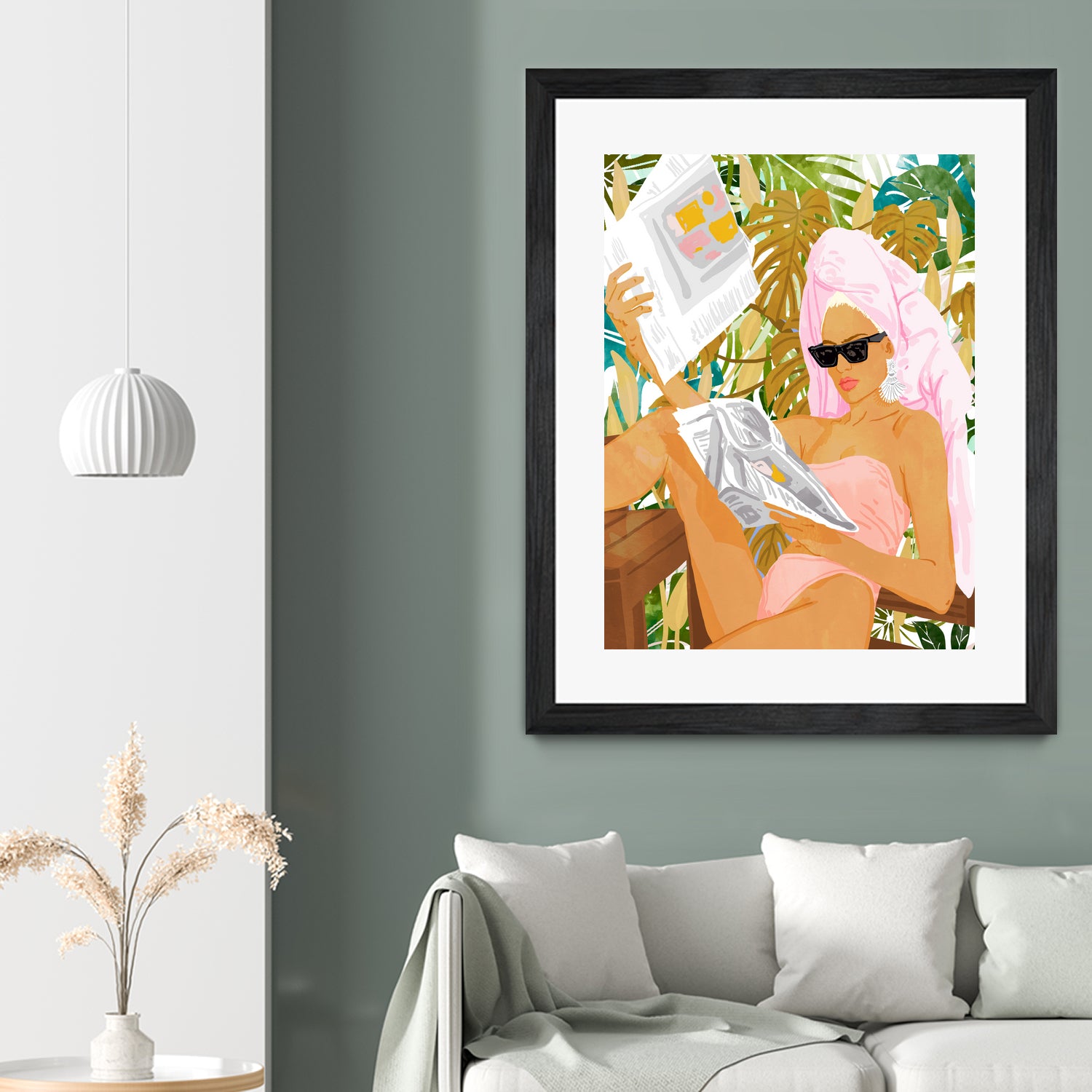 Vacay News by 83 Oranges on GIANT ART - white digital women reading