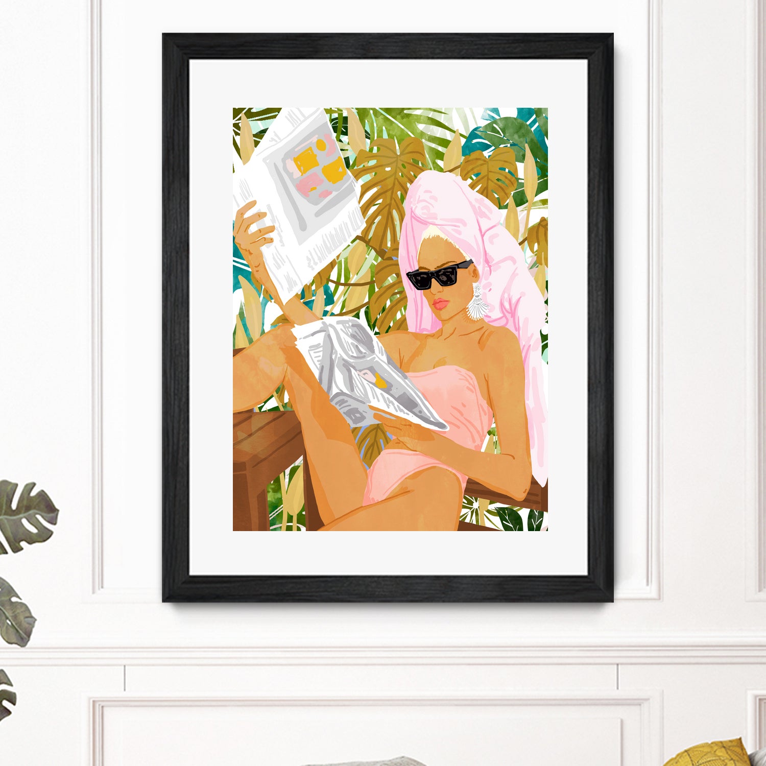 Vacay News by 83 Oranges on GIANT ART - white digital women reading