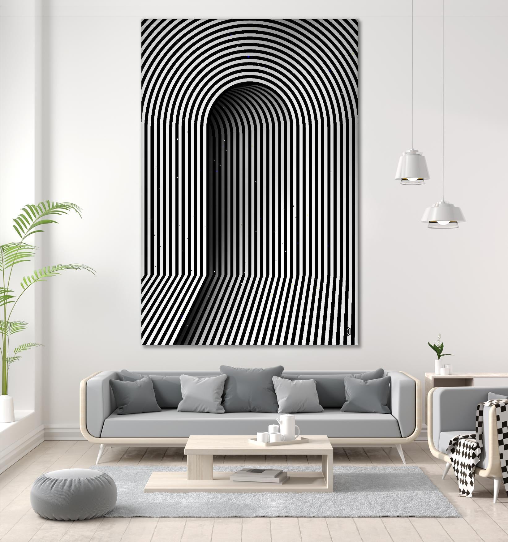 Hidden door by Divin Creador on GIANT ART - white black & white