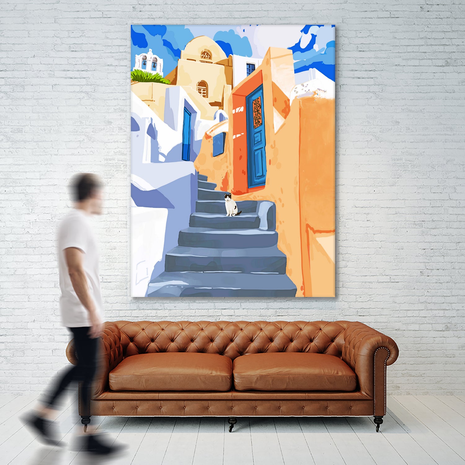 Cat in Greece by 83 Oranges on GIANT ART - orange digital greece