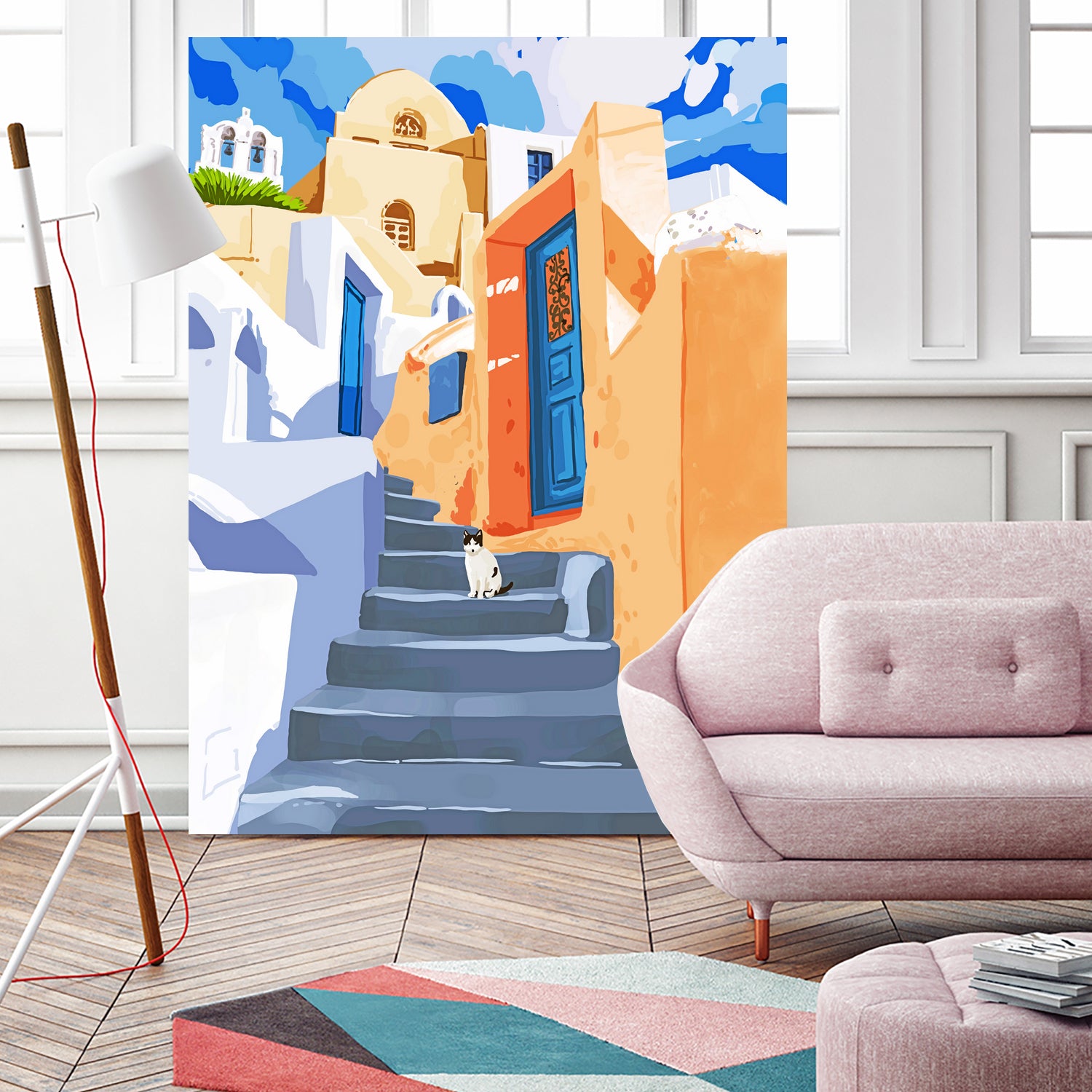 Cat in Greece by 83 Oranges on GIANT ART - orange digital greece