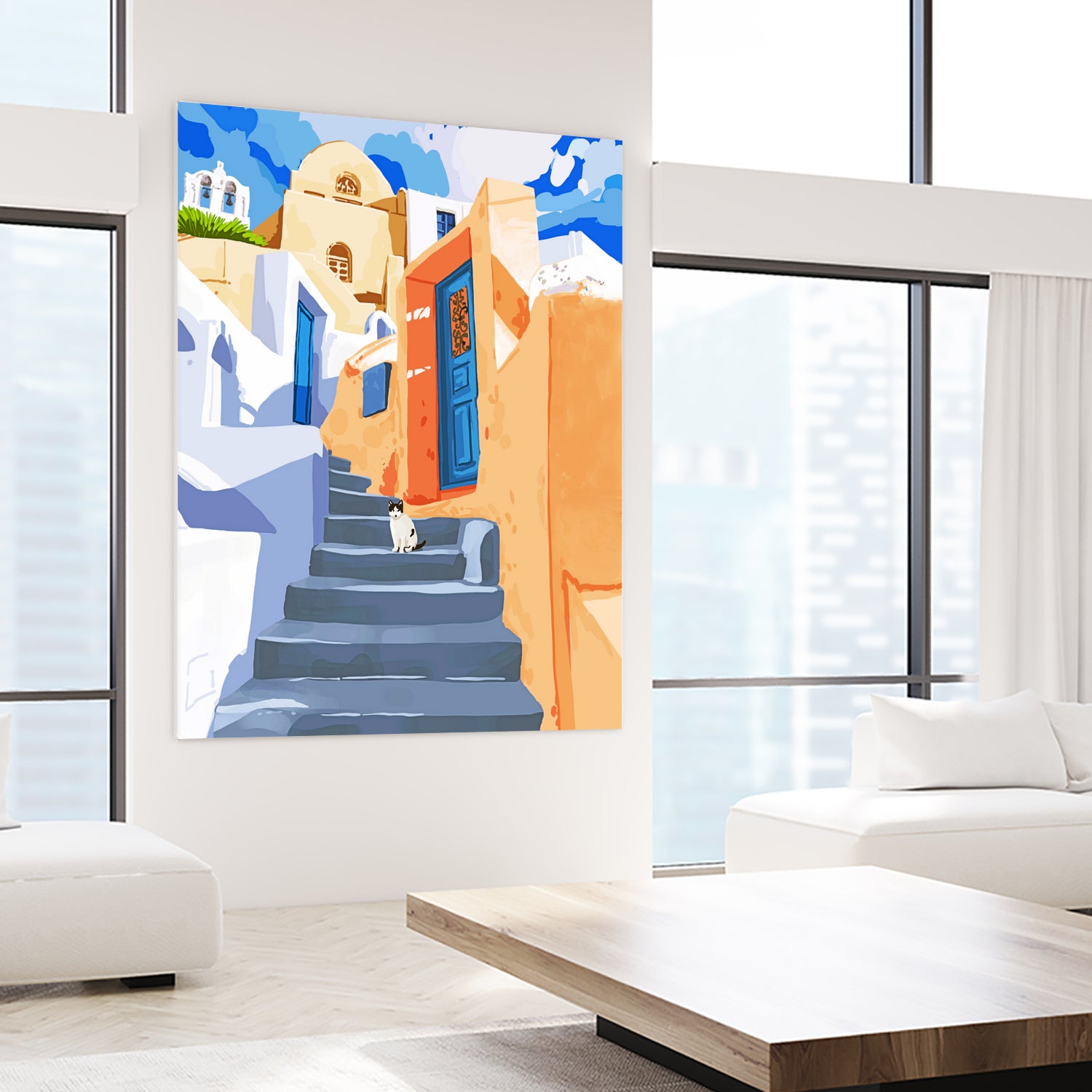 Cat in Greece by 83 Oranges on GIANT ART - orange digital greece