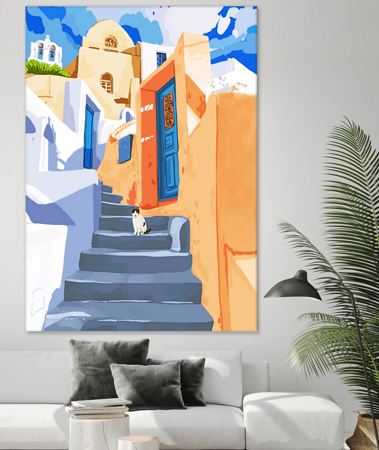 Cat in Greece by 83 Oranges on GIANT ART - orange digital greece