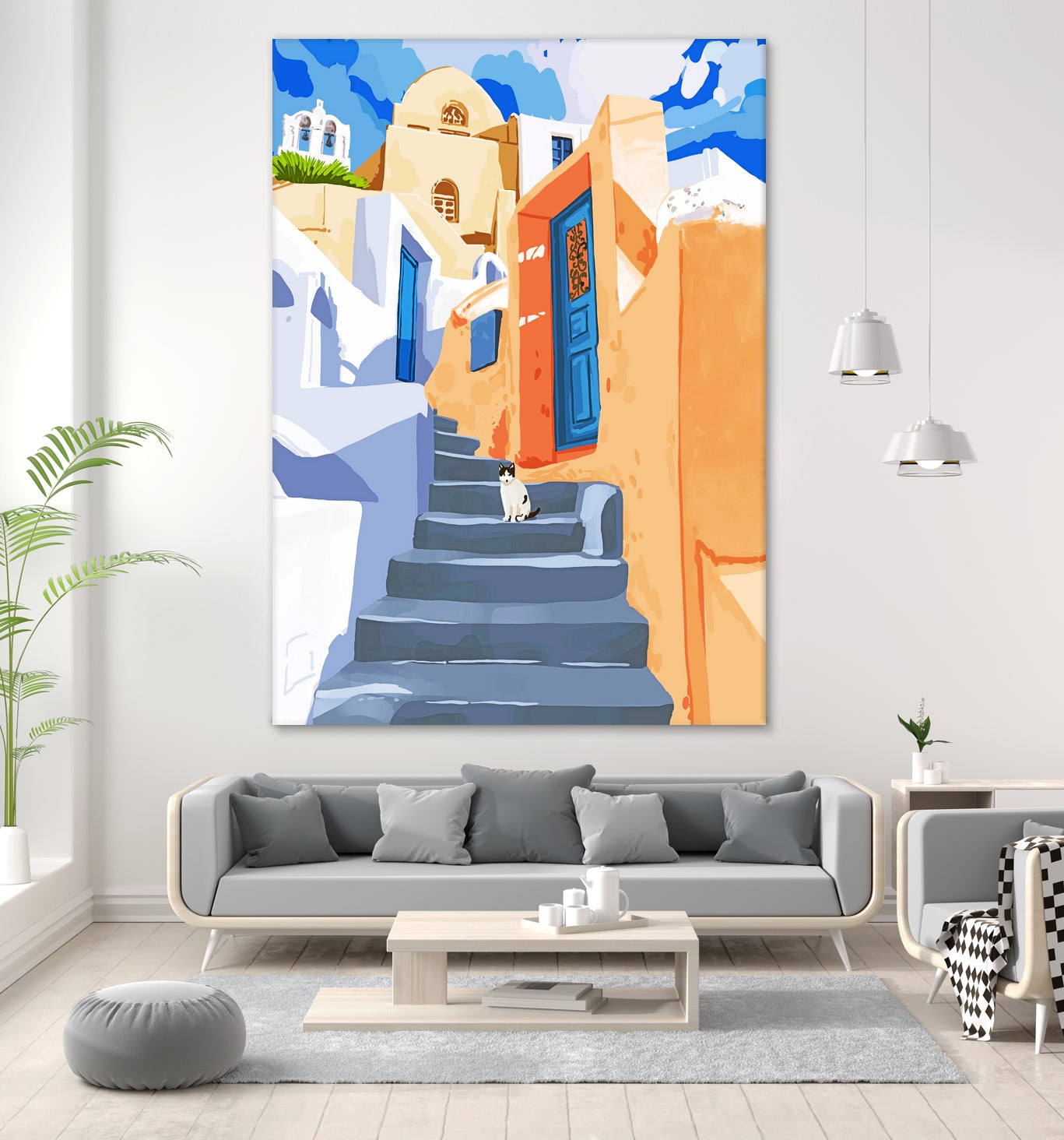 Cat in Greece by 83 Oranges on GIANT ART - orange digital greece