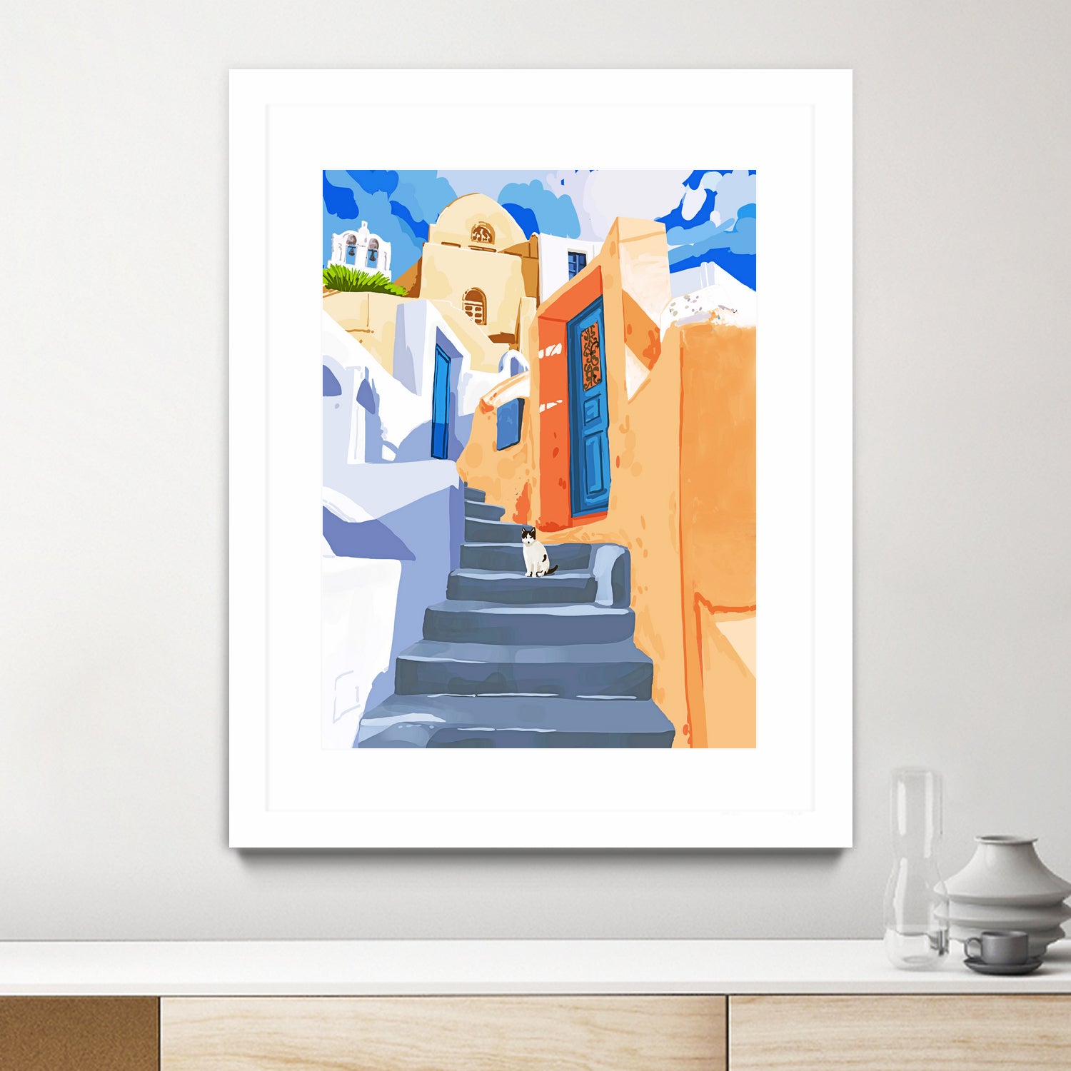 Cat in Greece by 83 Oranges on GIANT ART - orange digital greece