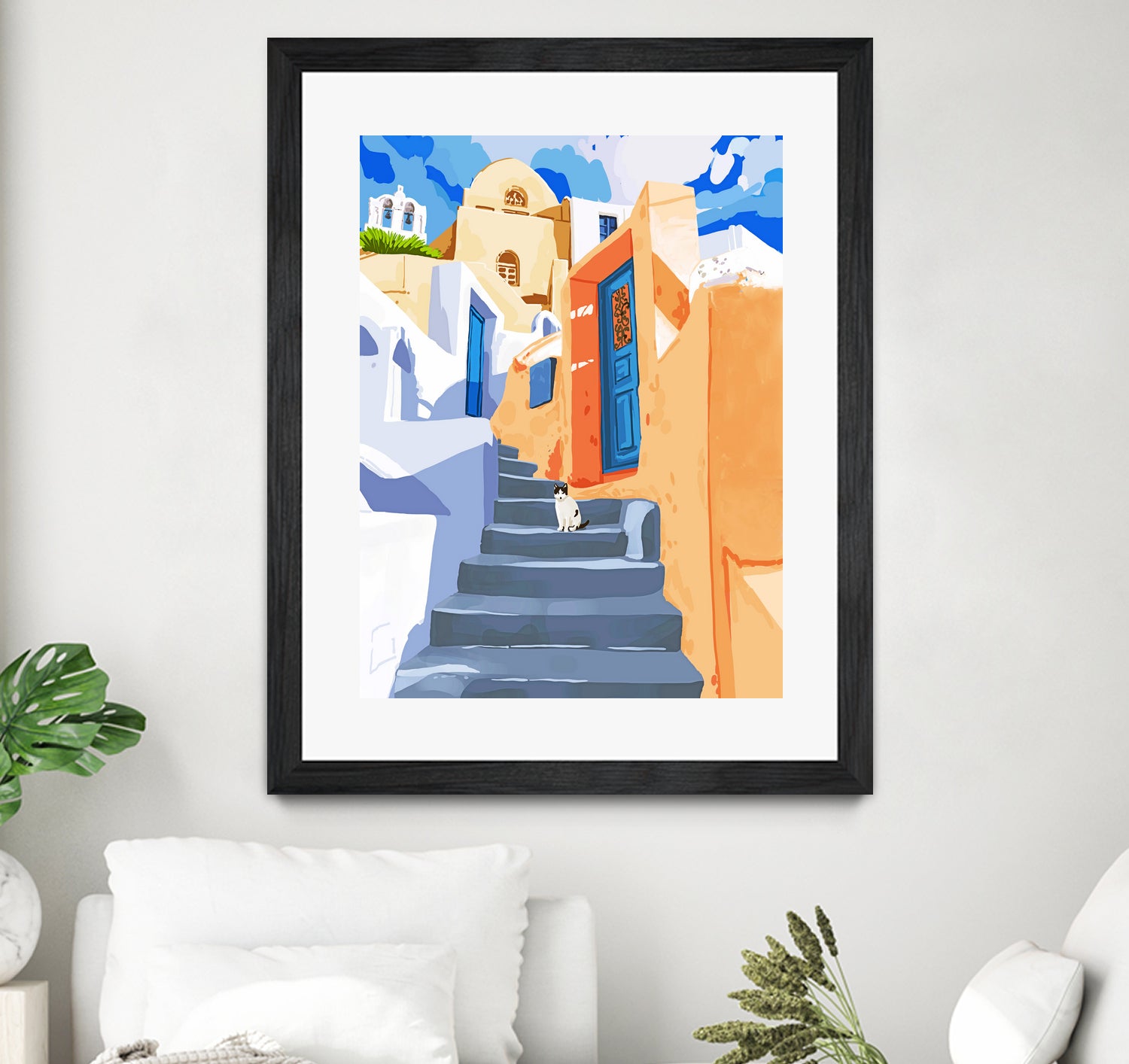 Cat in Greece by 83 Oranges on GIANT ART - orange digital greece