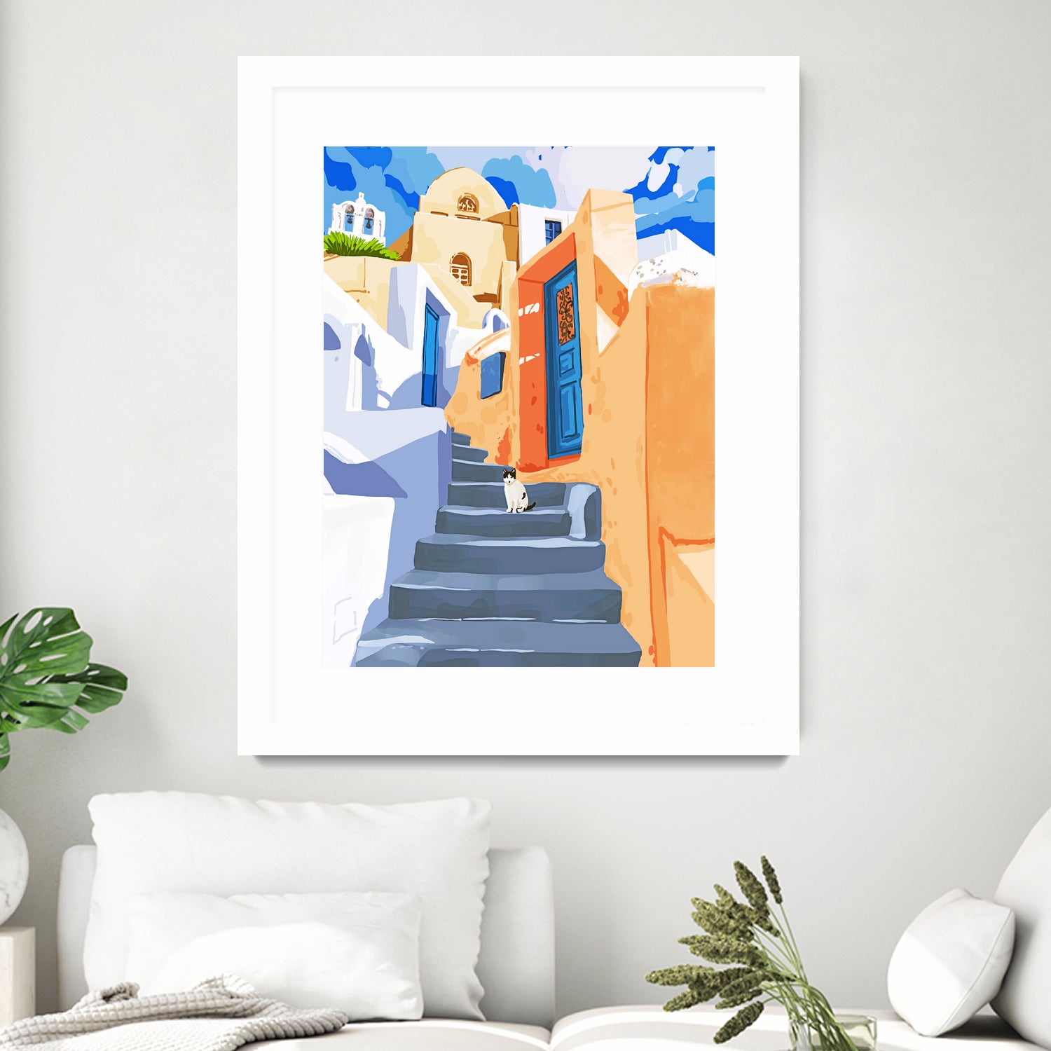 Cat in Greece by 83 Oranges on GIANT ART - orange digital greece