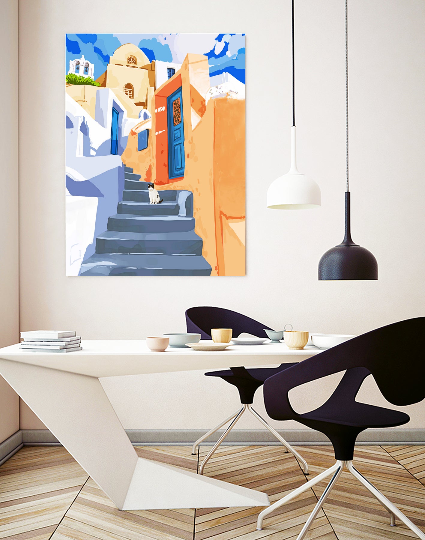 Cat in Greece by 83 Oranges on GIANT ART - orange digital greece