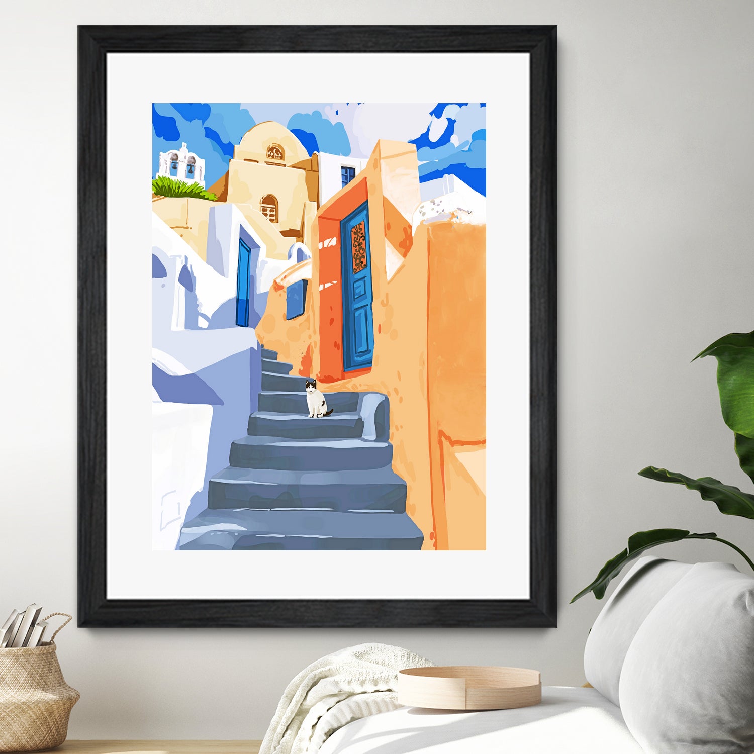 Cat in Greece by 83 Oranges on GIANT ART - orange digital greece