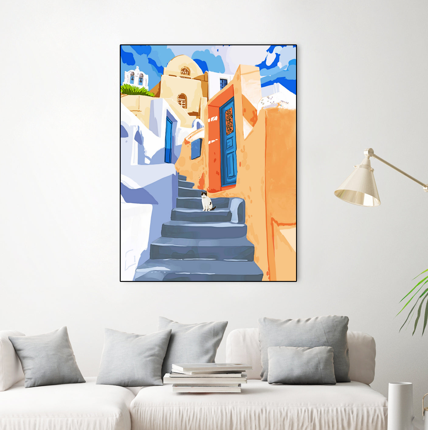 Cat in Greece by 83 Oranges on GIANT ART - orange digital greece