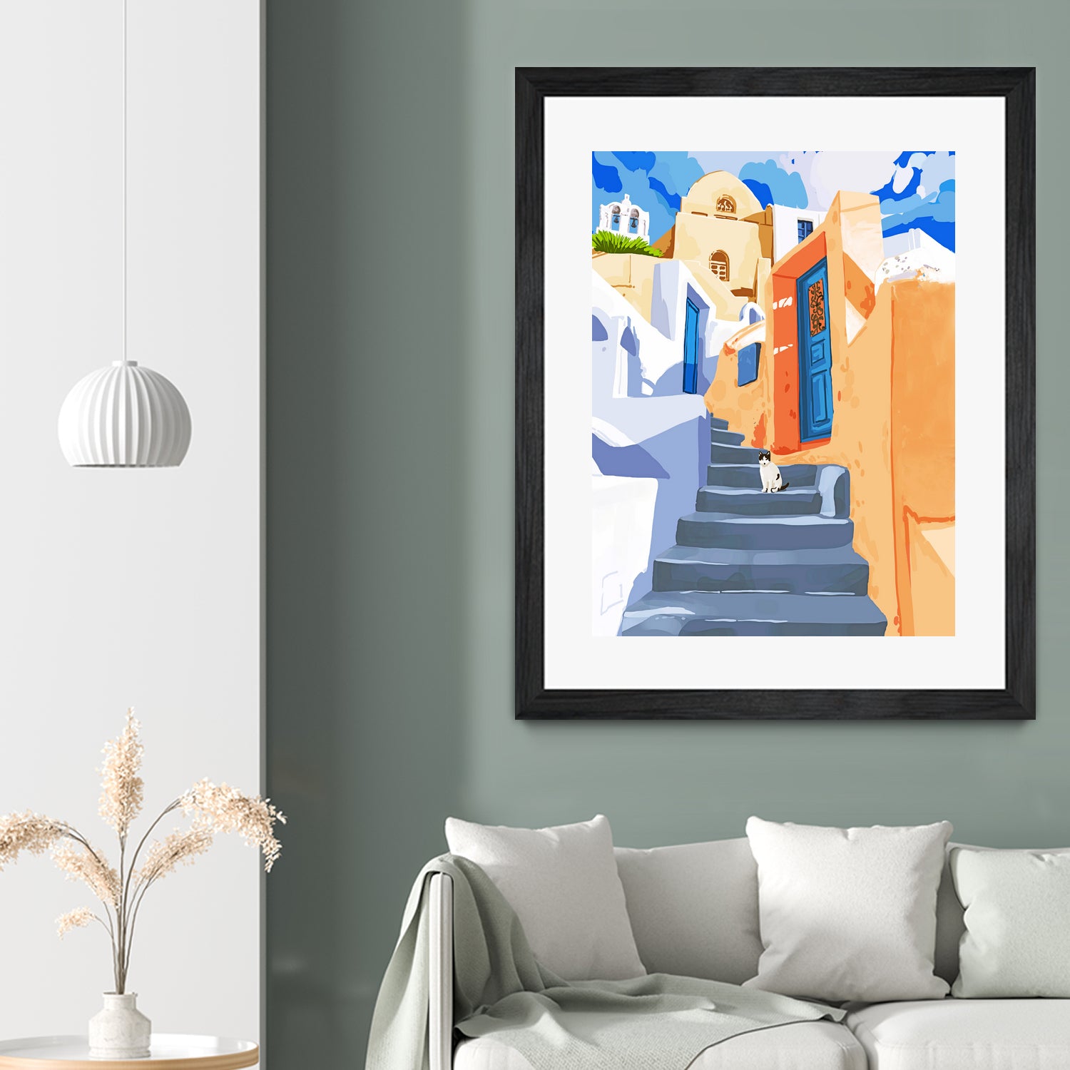 Cat in Greece by 83 Oranges on GIANT ART - orange digital greece