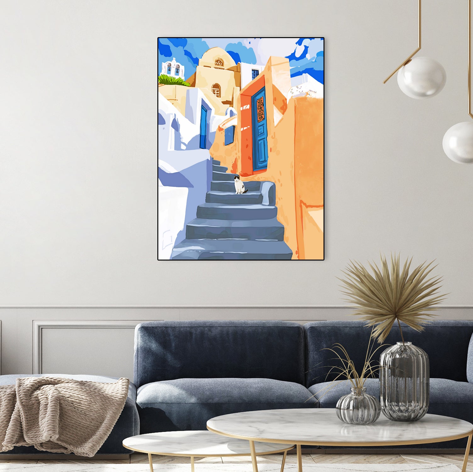 Cat in Greece by 83 Oranges on GIANT ART - orange digital greece