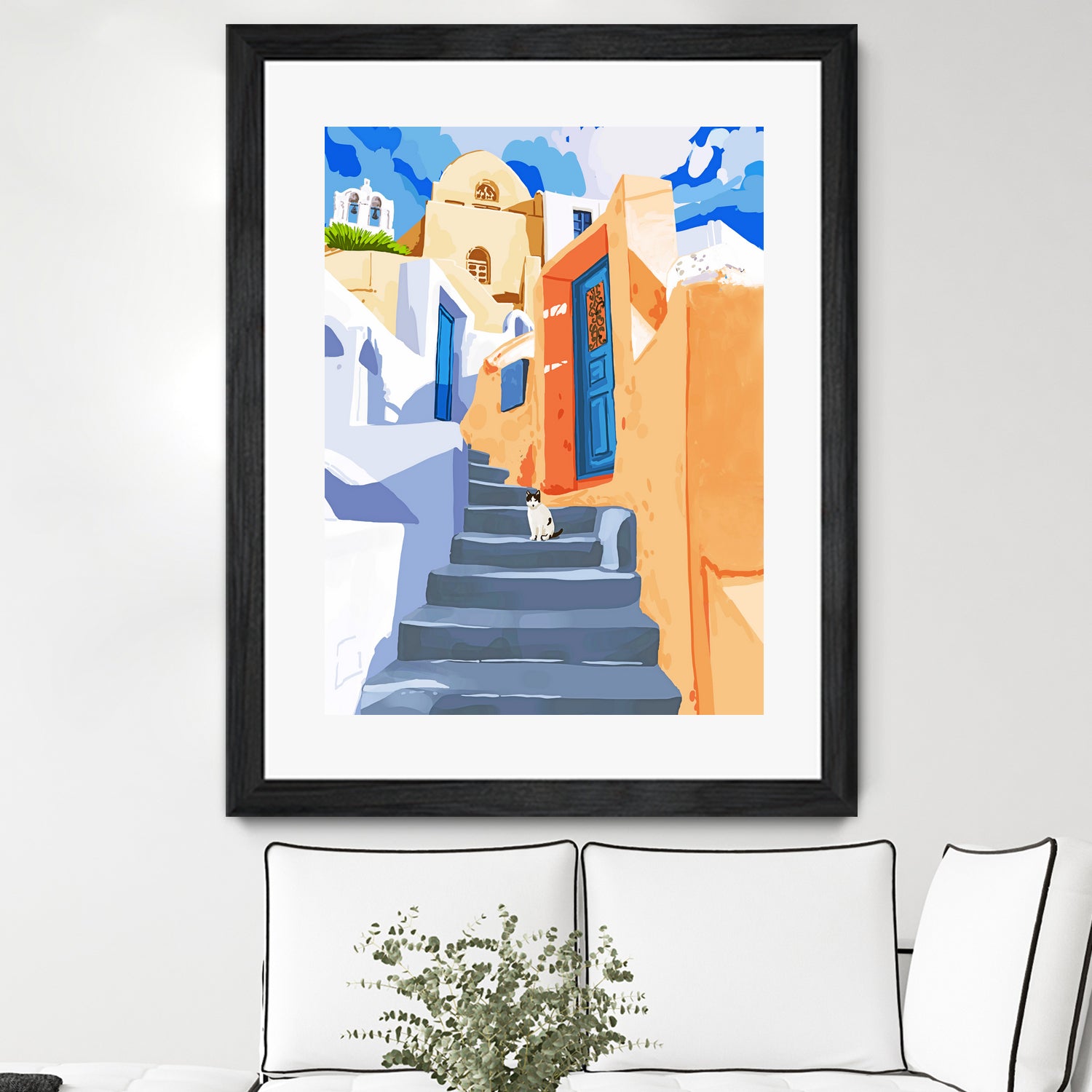 Cat in Greece by 83 Oranges on GIANT ART - orange digital greece