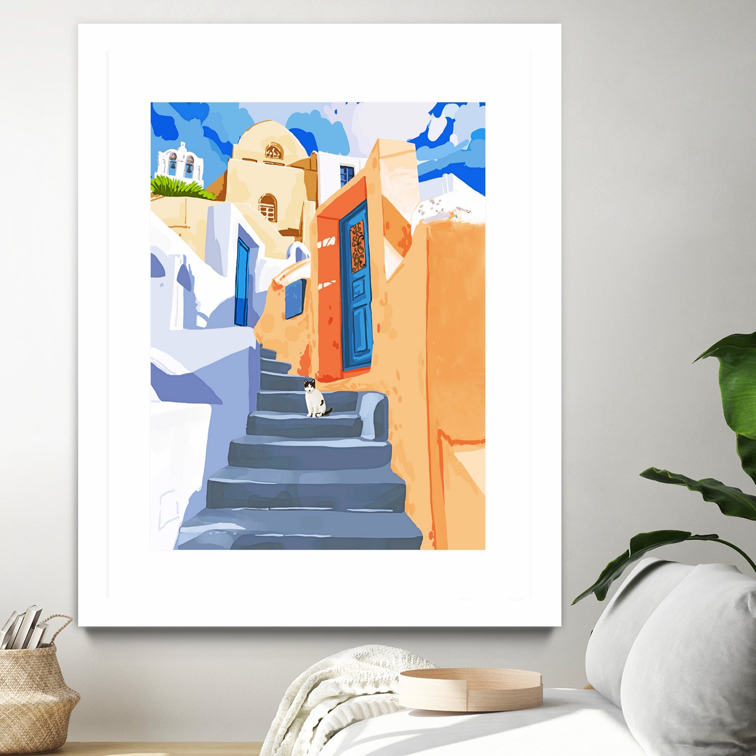 Cat in Greece by 83 Oranges on GIANT ART - orange digital greece