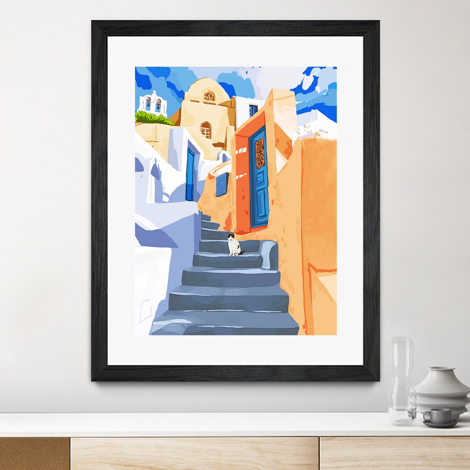 Cat in Greece by 83 Oranges on GIANT ART - orange digital greece