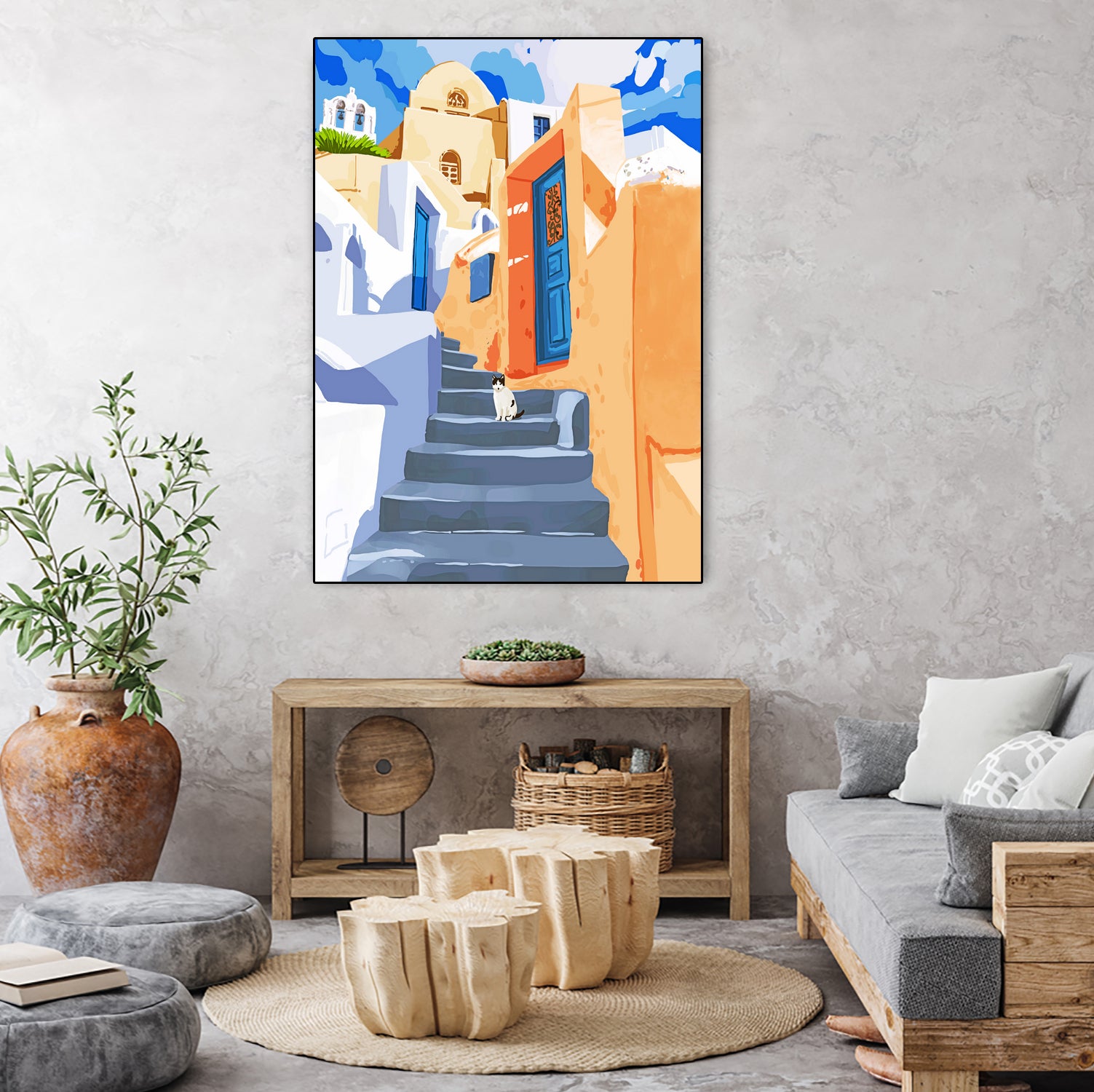 Cat in Greece by 83 Oranges on GIANT ART - orange digital greece