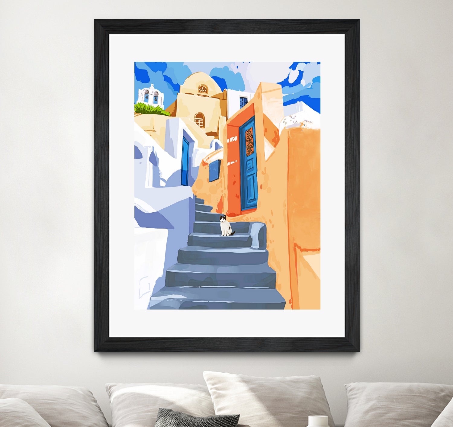 Cat in Greece by 83 Oranges on GIANT ART - orange digital greece