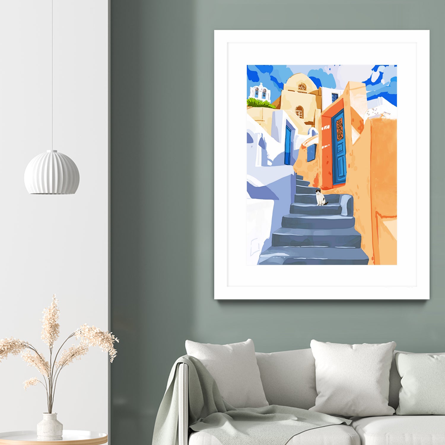 Cat in Greece by 83 Oranges on GIANT ART - orange digital greece