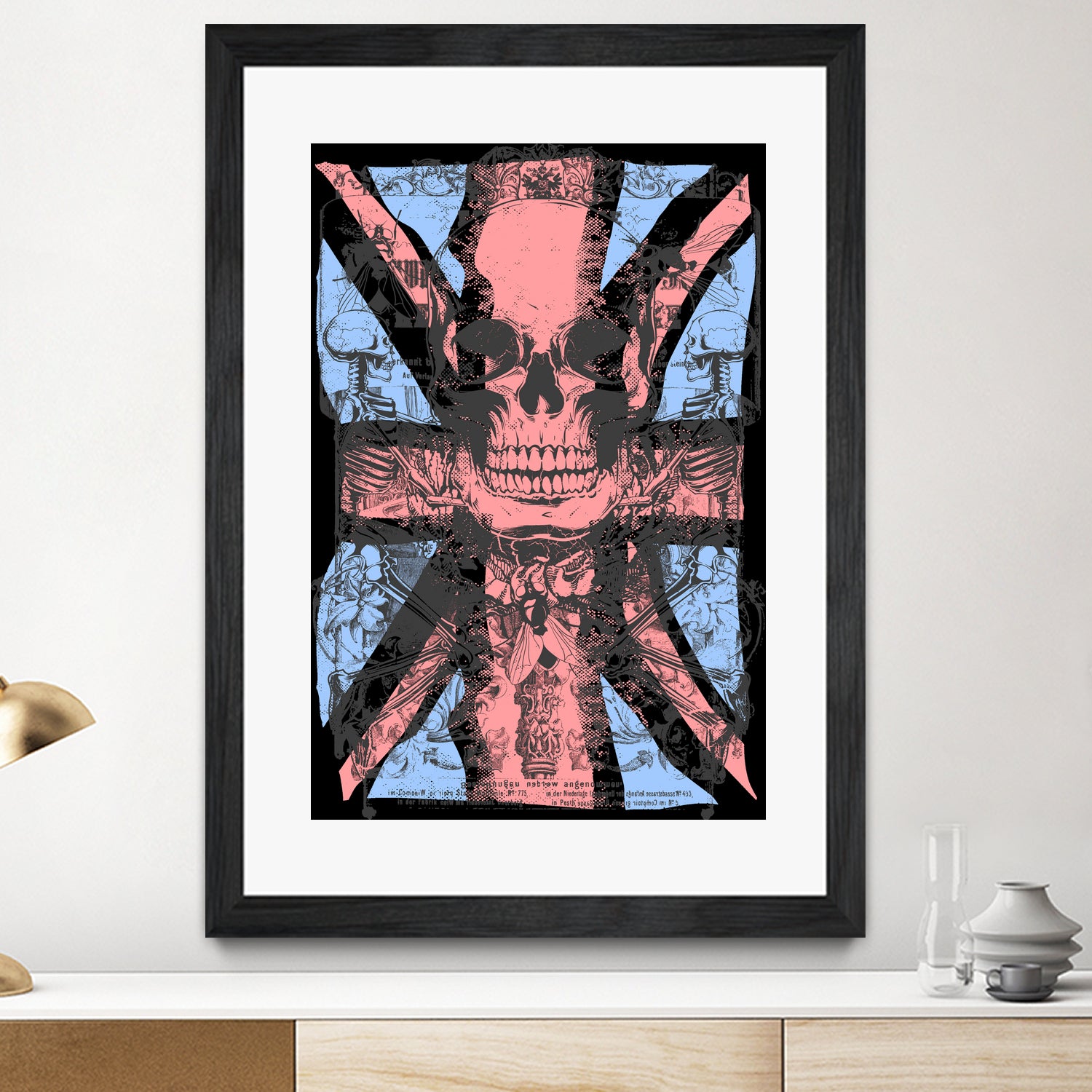 english flag skull by Sergio Marques on GIANT ART - red mixed media