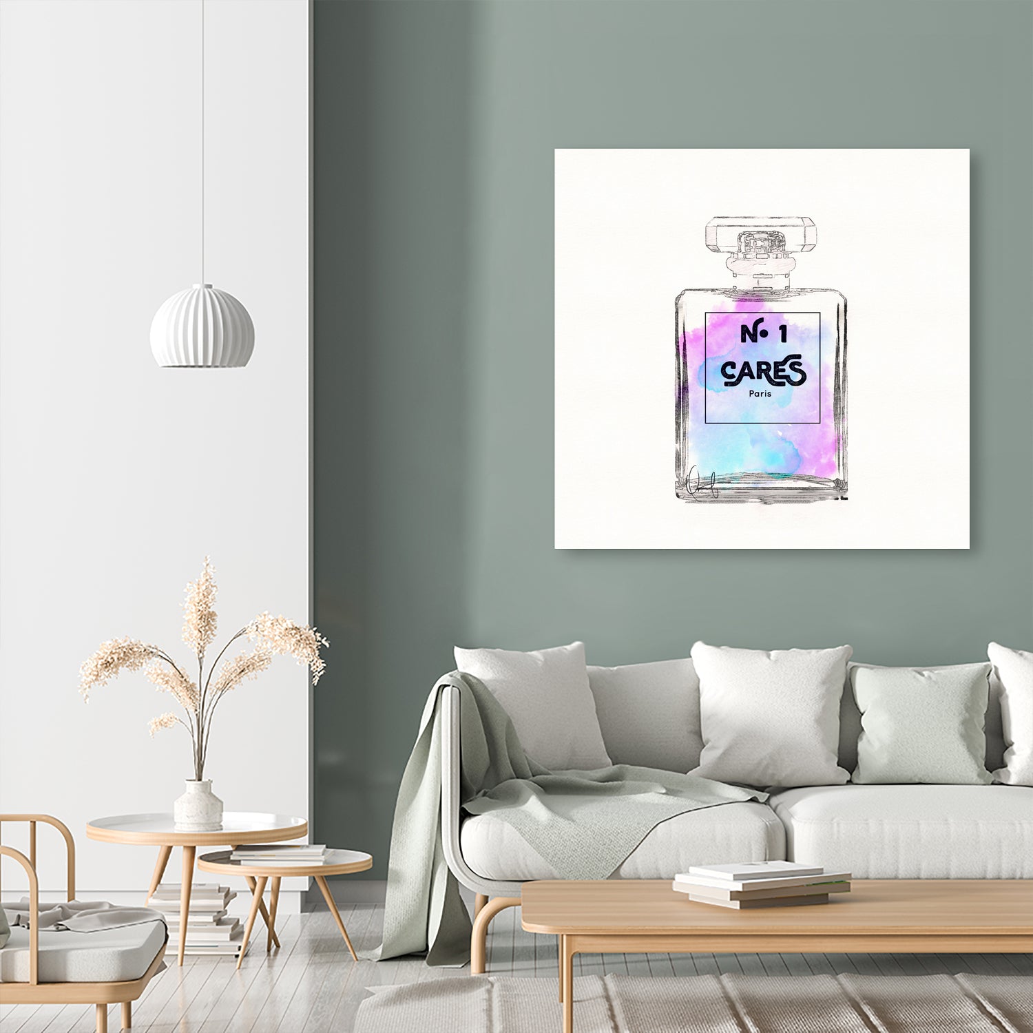 N.1 Cares Perfume-Watercolor by Oriana Cordero on GIANT ART - fuchsia digital drawing