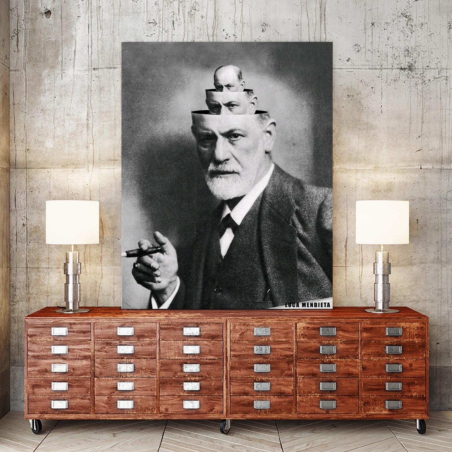 Sigmund Freud by Luca Mendieta on GIANT ART - white photo manipulation
