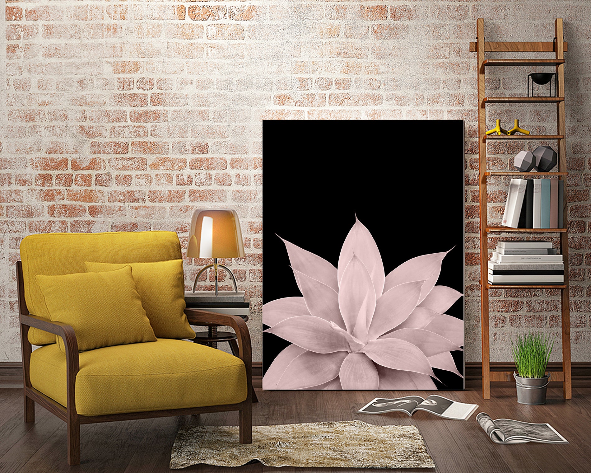 Blush Agave on Black #1 #tropical #decor #art by Anita & Bella Jantz on GIANT ART - pink photo illustration