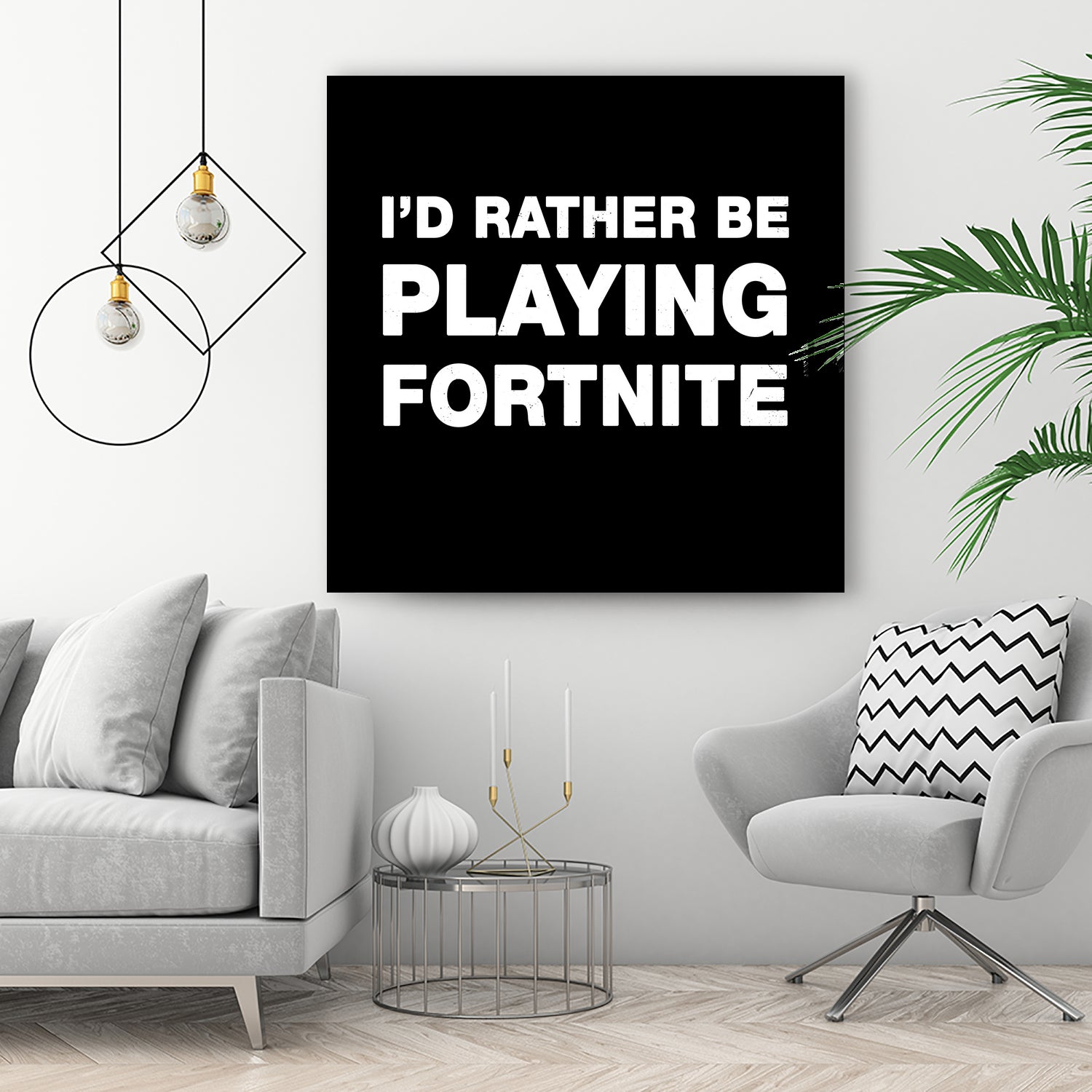 I'd rather be playing Fortnite by Cattoc C on GIANT ART - blue typography