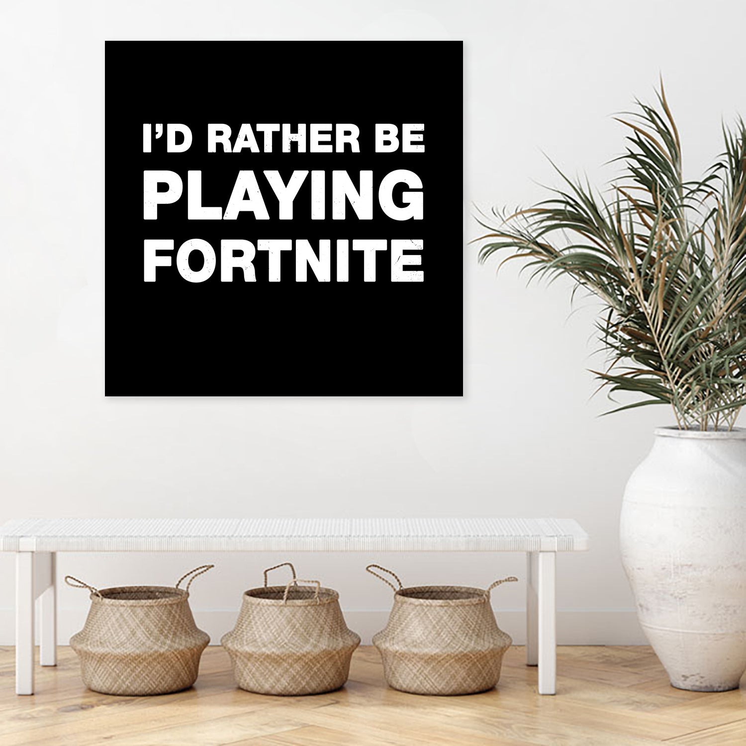 I'd rather be playing Fortnite by Cattoc C on GIANT ART - blue typography