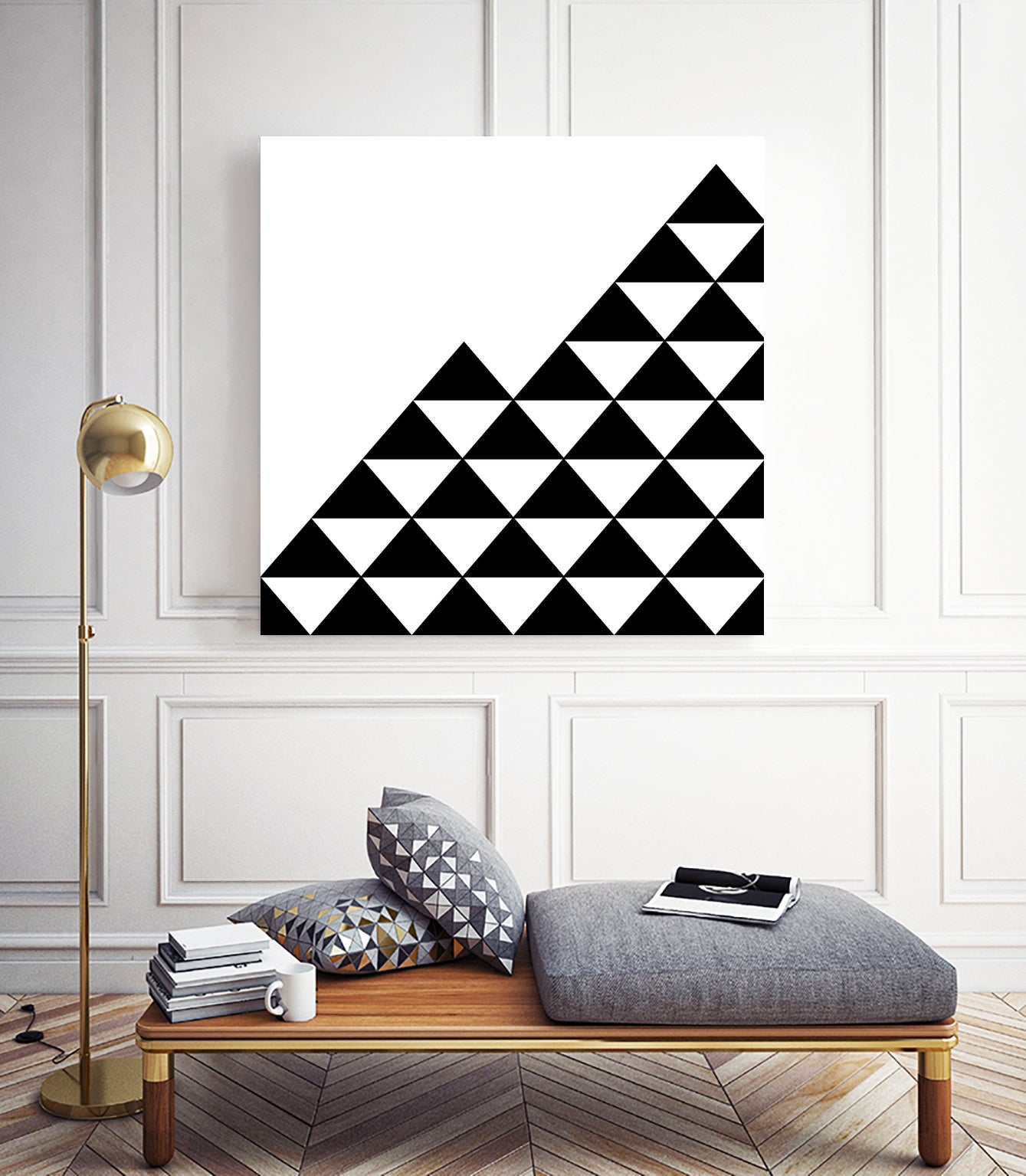 Abstract geometric pattern - black and white. by Keren Shiker on GIANT ART - black digital painting