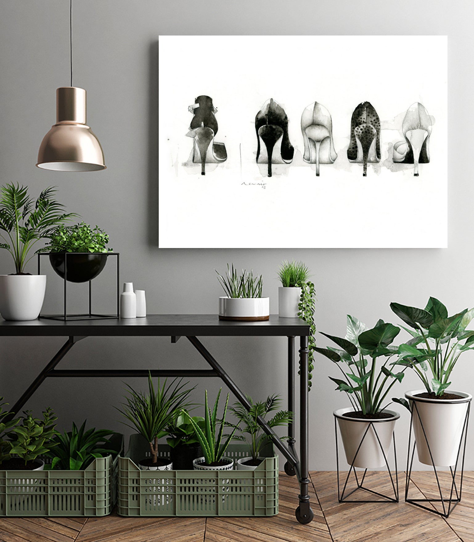 Tacones by Herenia González Zúñiga on GIANT ART - white mixed media