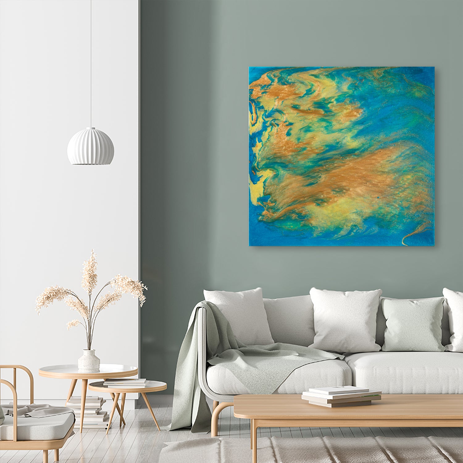 There Was an Attempt by Jennifer Walsh on GIANT ART - blue mixed media