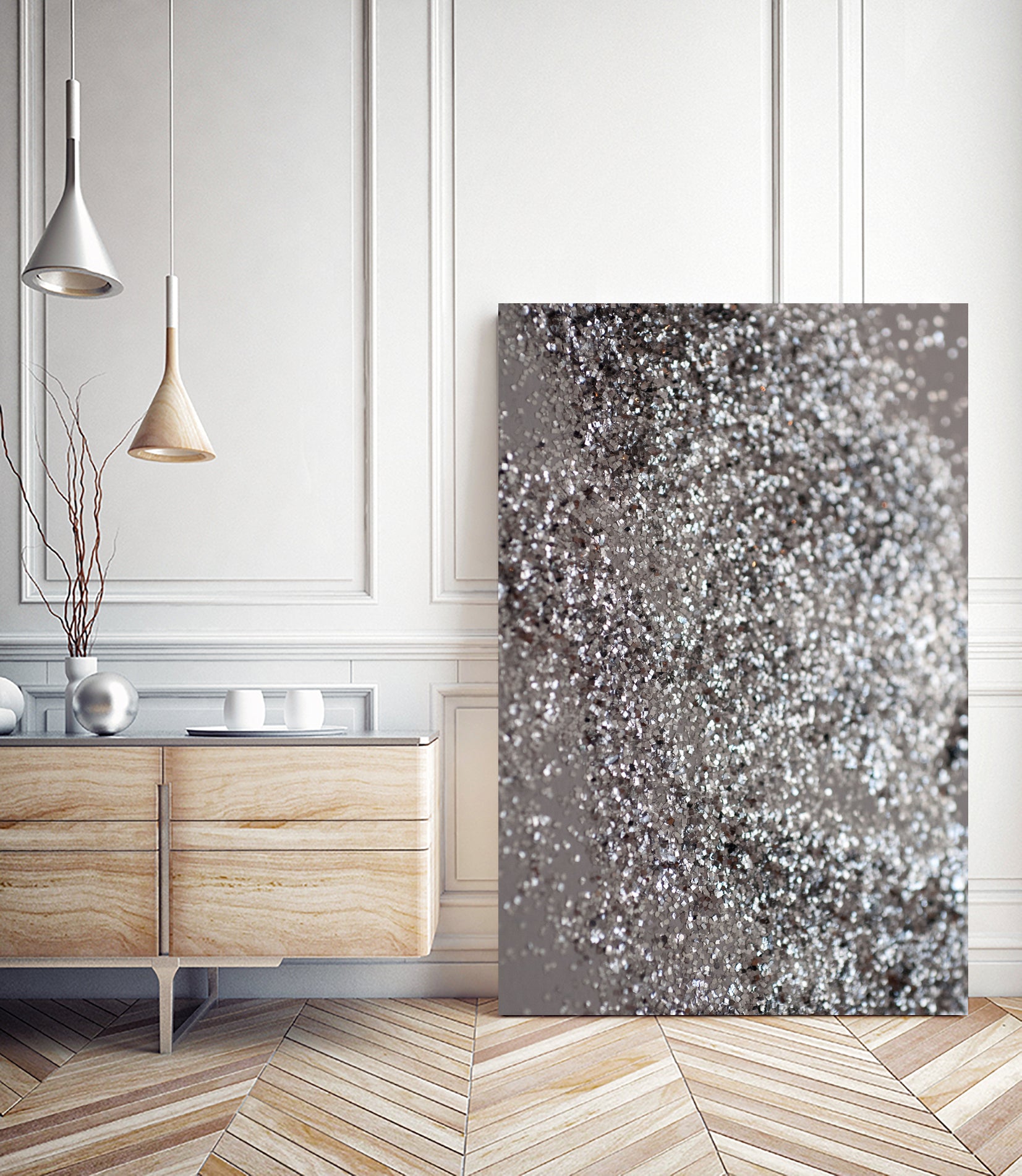 Sparkling SILVER Lady Glitter #1 #decor #art by Anita & Bella Jantz on GIANT ART - gray photo manipulation