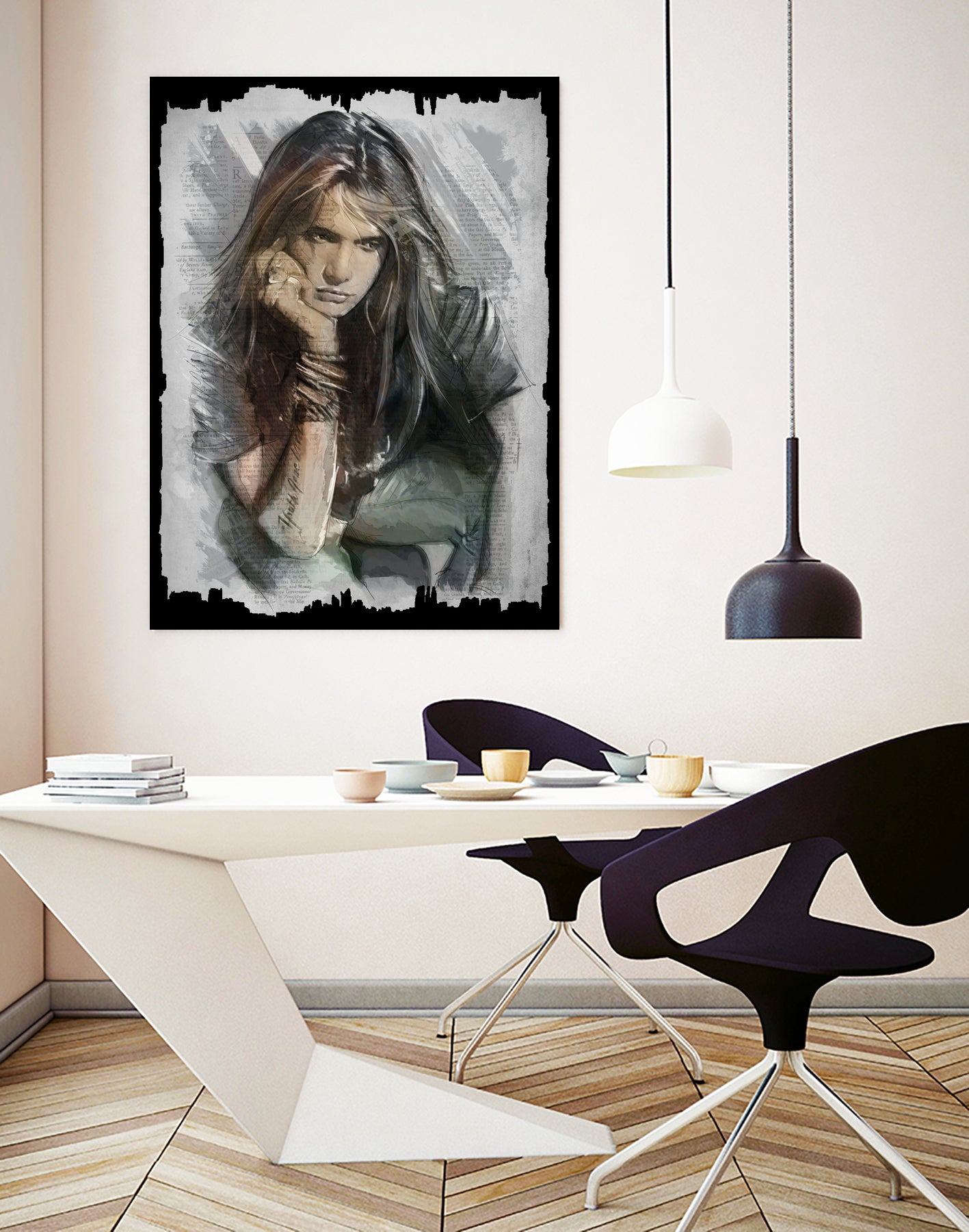 Sebastian Bach - Skid Row by Claudio Tosi on GIANT ART - blue digital painting
