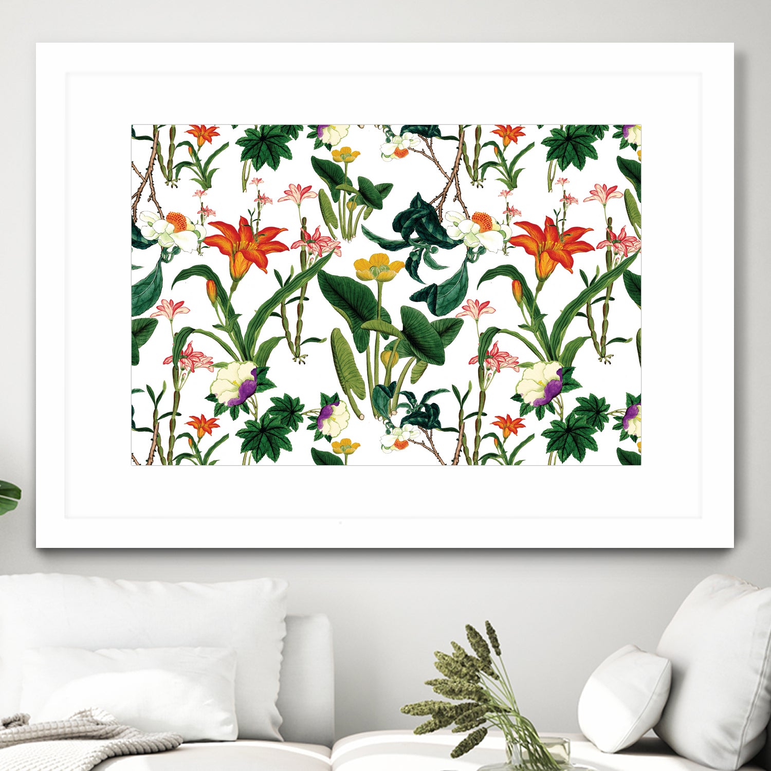 vintage floral white by susana costa on GIANT ART - yellow photo manipulation