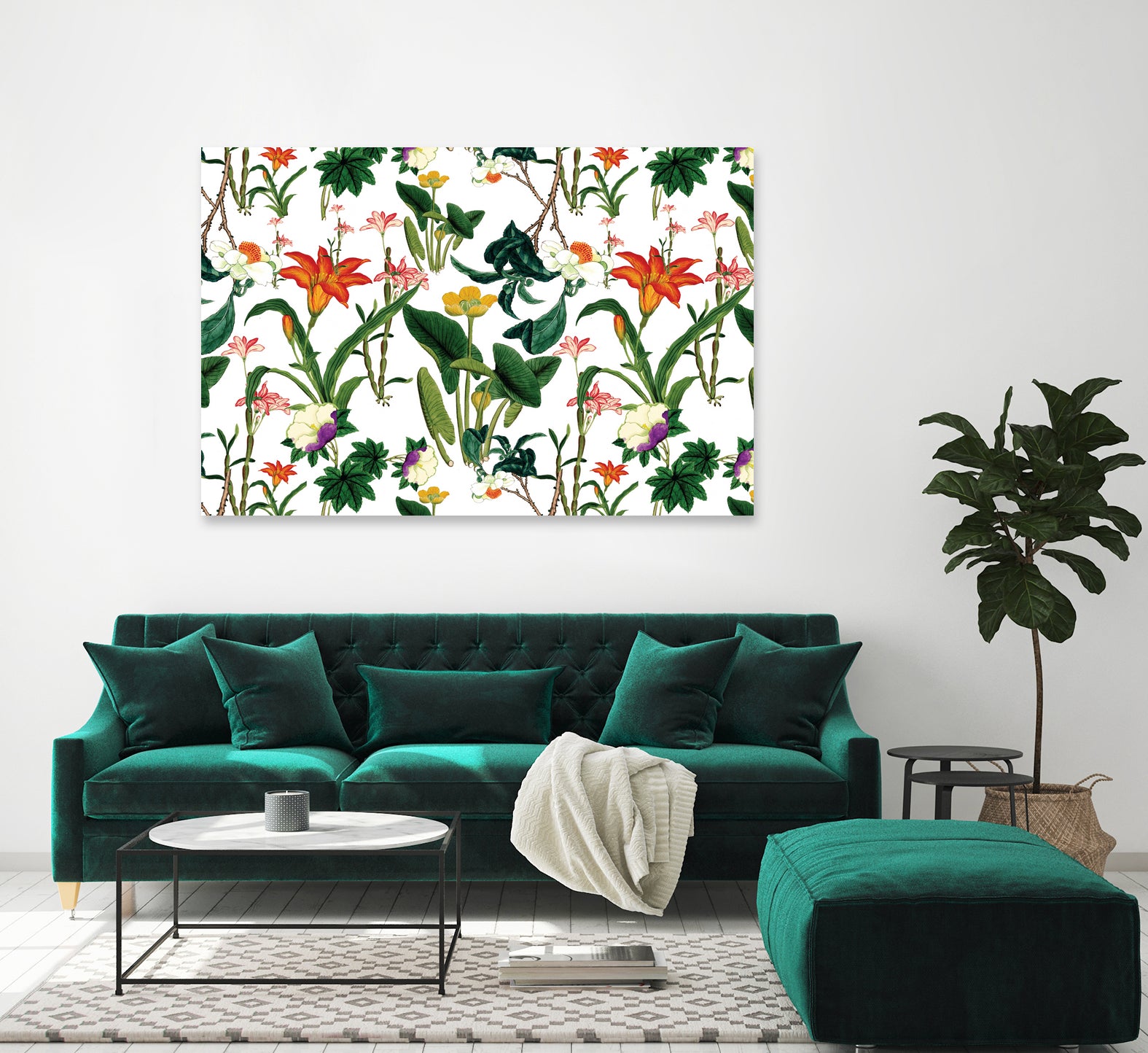 vintage floral white by susana costa on GIANT ART - yellow photo manipulation