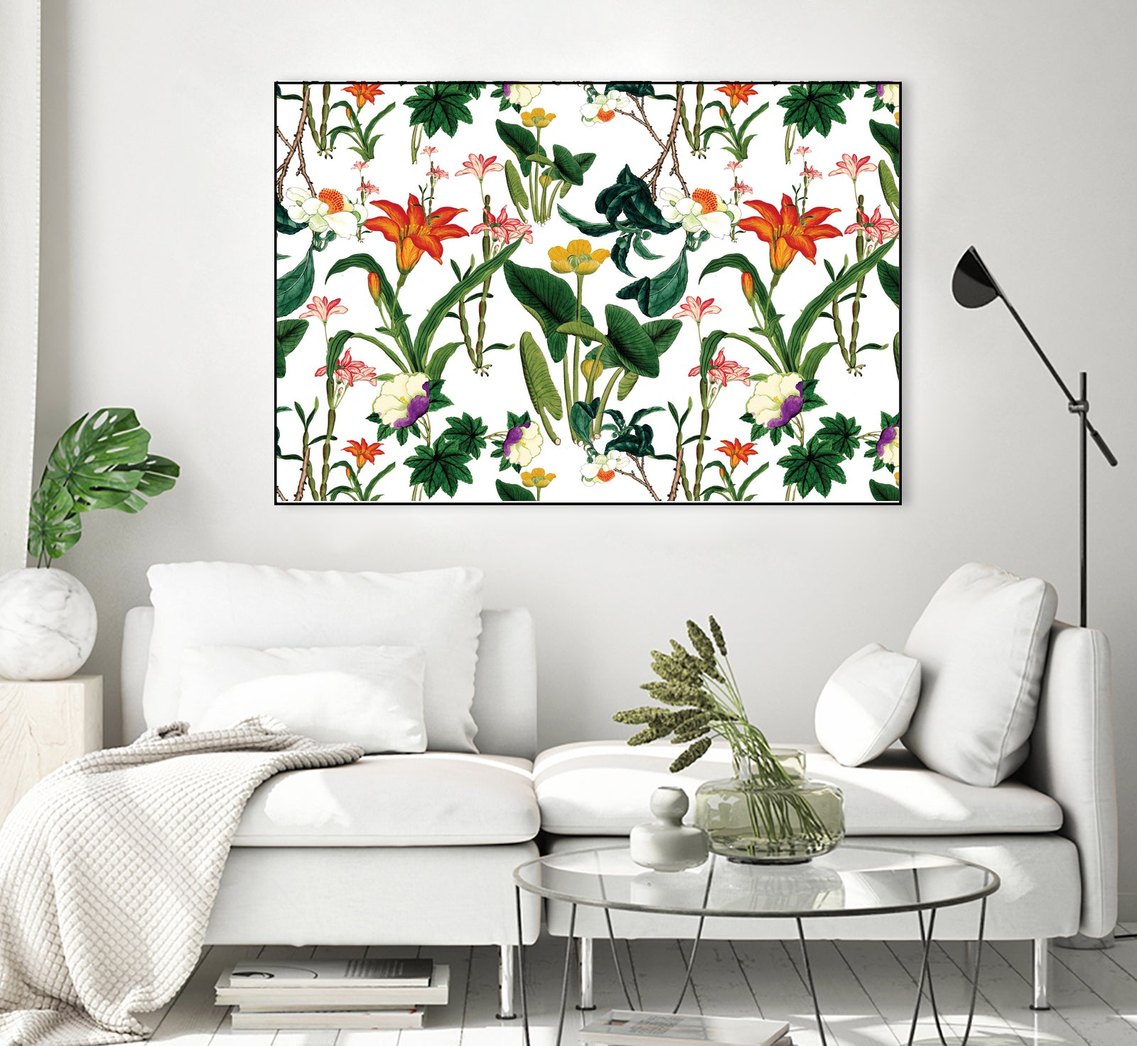 vintage floral white by susana costa on GIANT ART - yellow photo manipulation