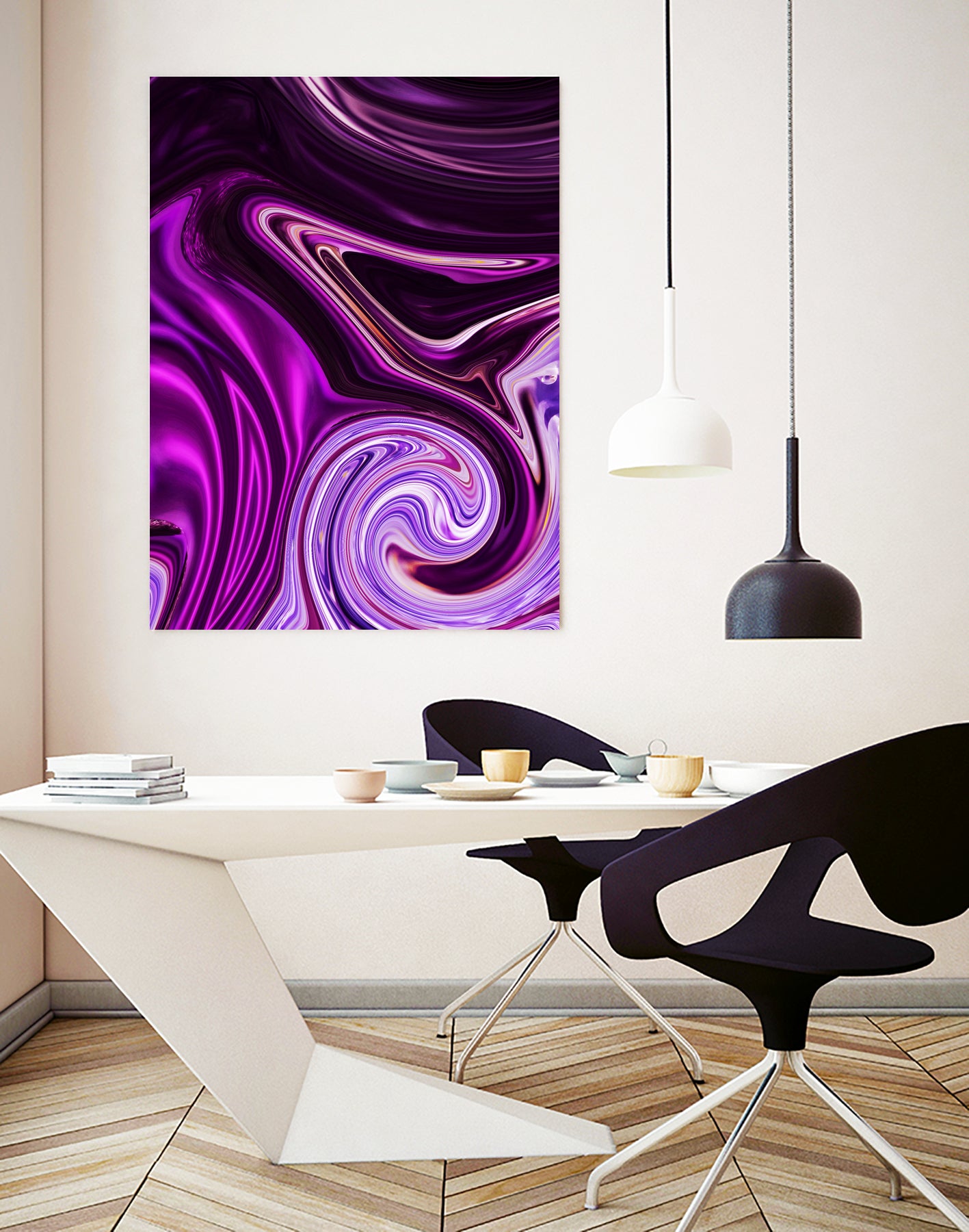 abstract waves by Haris Kavalla on GIANT ART - fuchsia photo illustration
