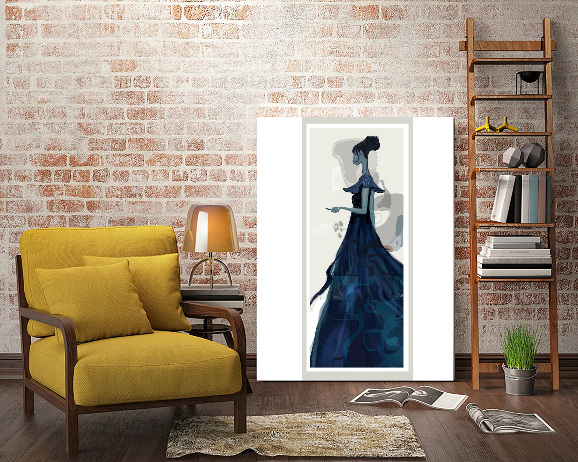 Rebecca 2 by Ed Bell on GIANT ART - blue digital drawing