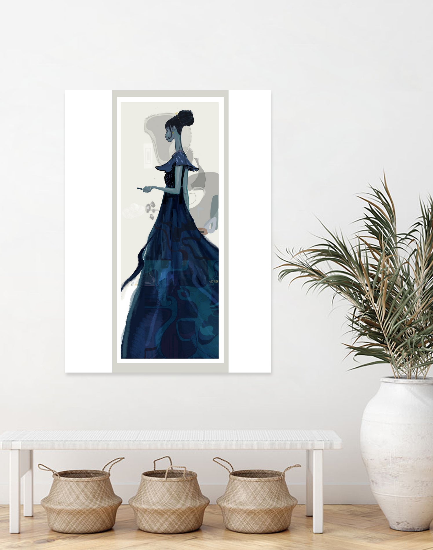 Rebecca 2 by Ed Bell on GIANT ART - blue digital drawing