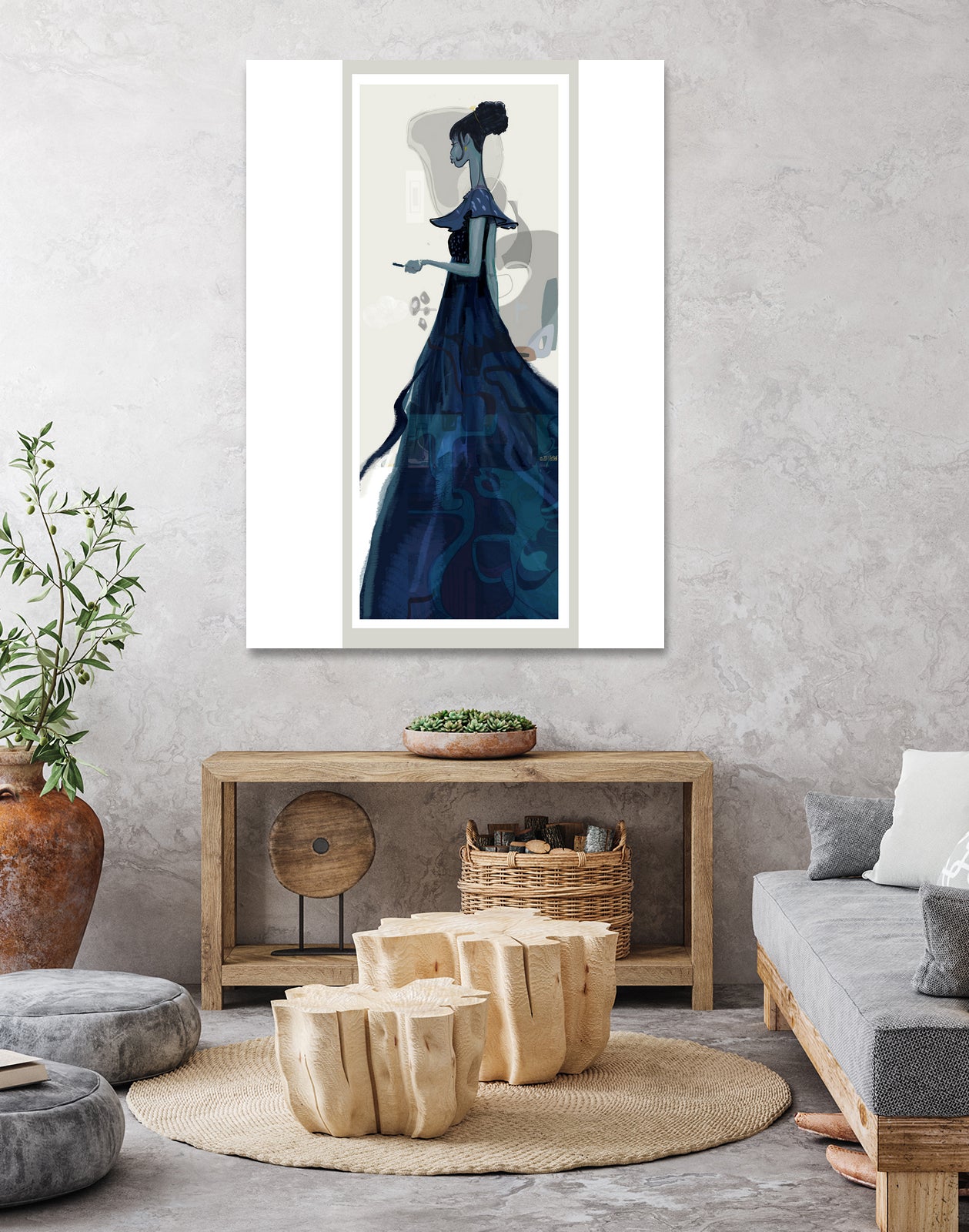 Rebecca 2 by Ed Bell on GIANT ART - blue digital drawing