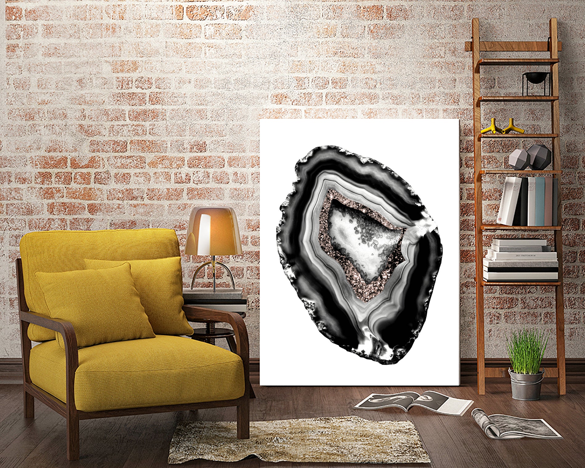 Agate Rose Gold Glitter Glam #1 #gem #decor #art by Anita & Bella Jantz on GIANT ART - gray photo illustration