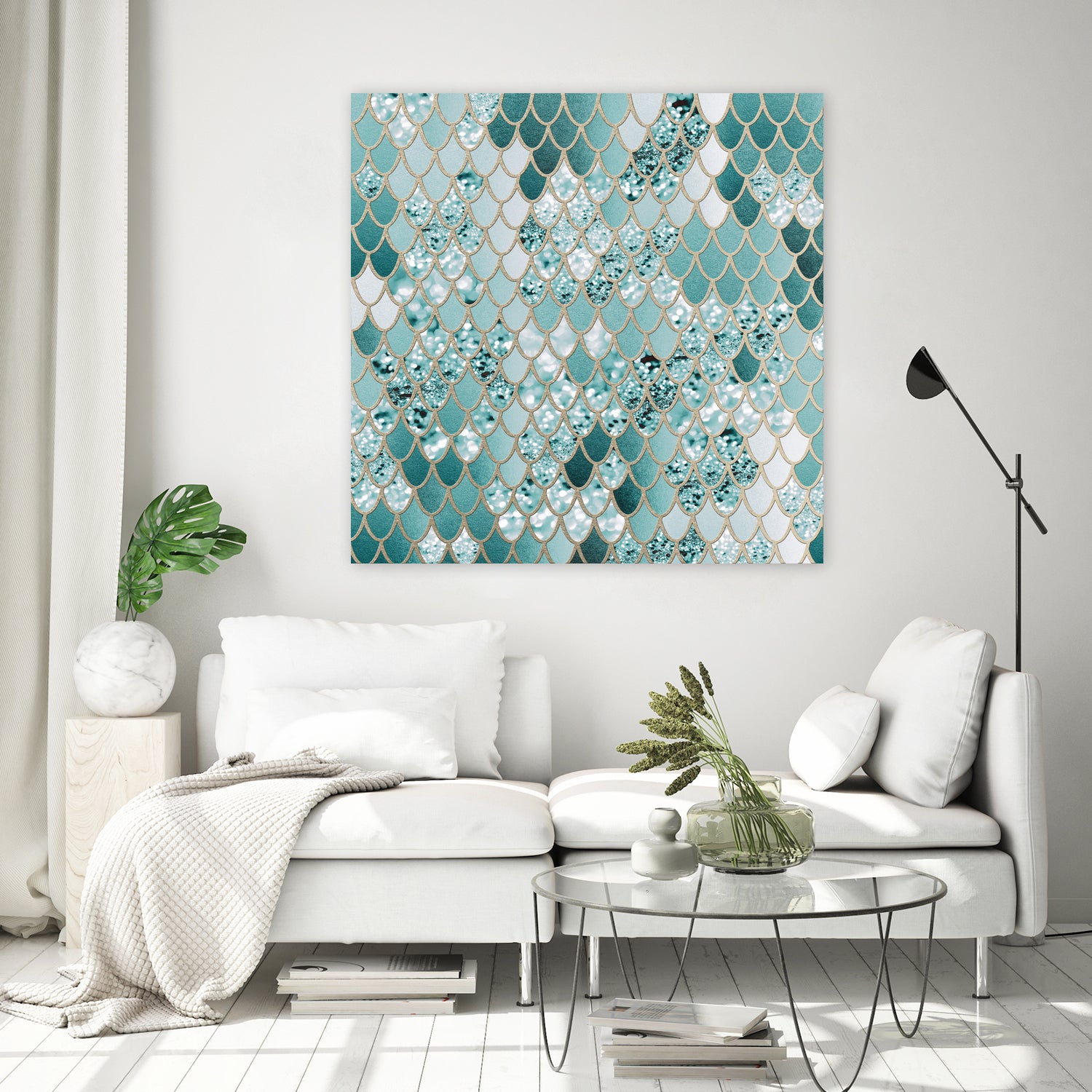 Mermaid Glitter Scales #3 #shiny #decor #art by Anita & Bella Jantz on GIANT ART - green vector illustration