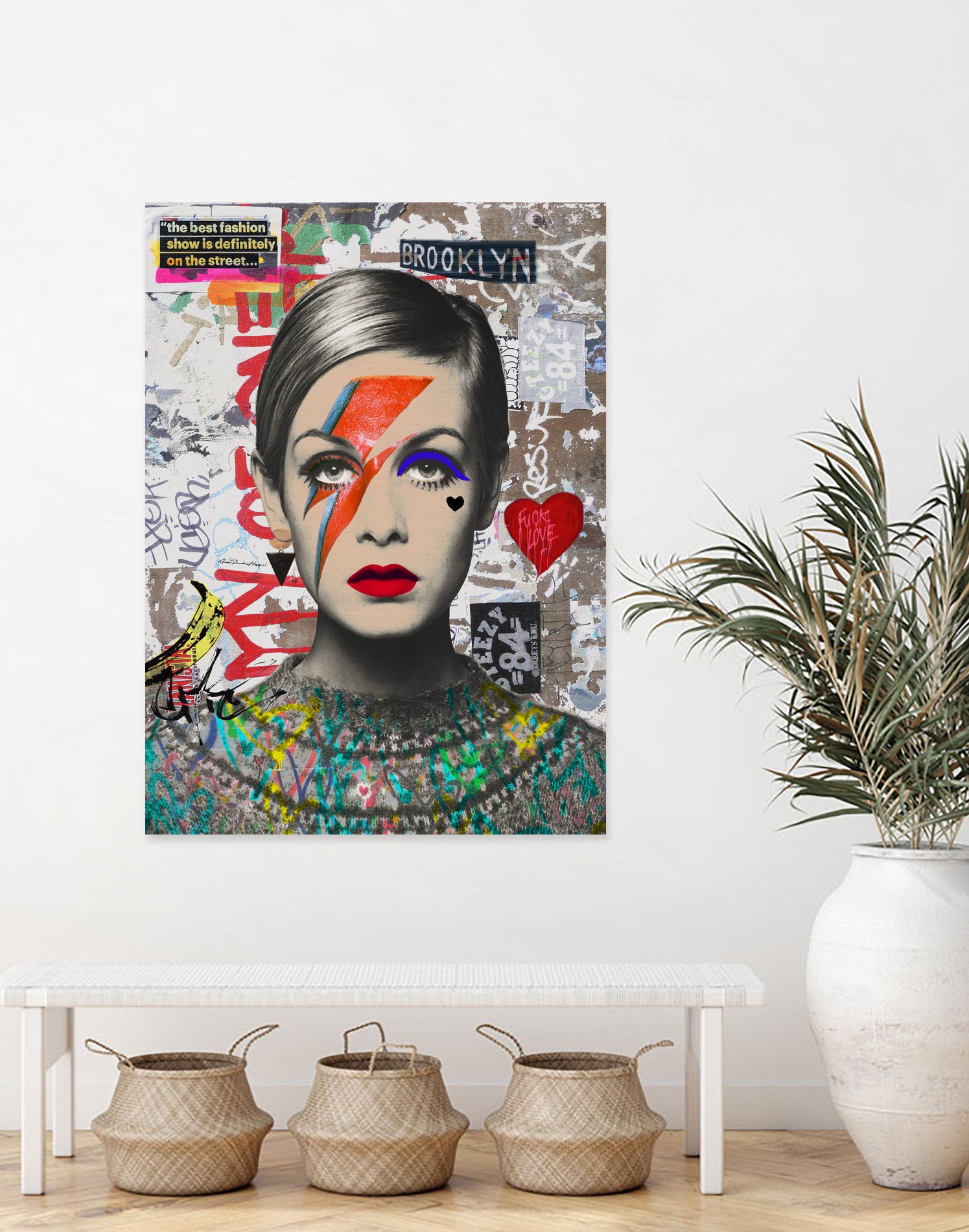 Twiggy street art by Ana Paula Hoppe on GIANT ART - red photo illustration