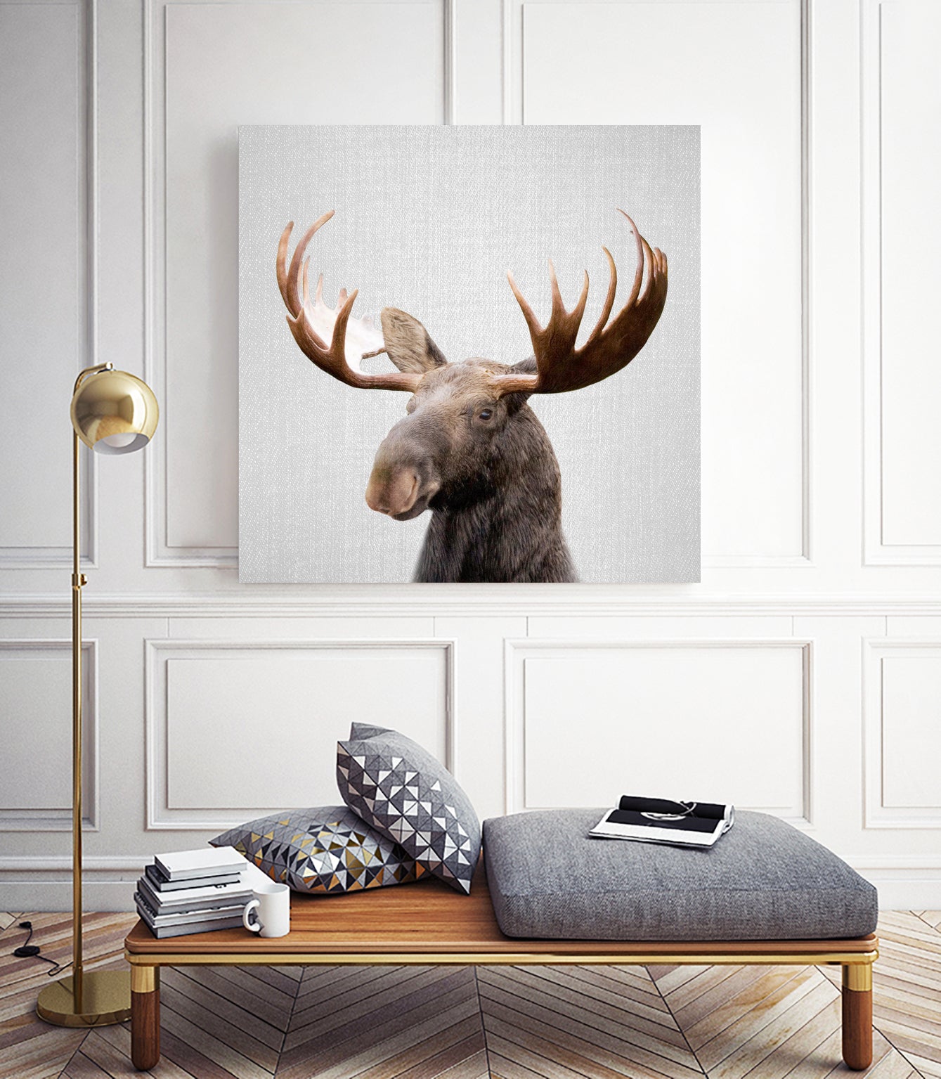 Moose - Colorful by Gal Pittel on GIANT ART - brown photo illustration