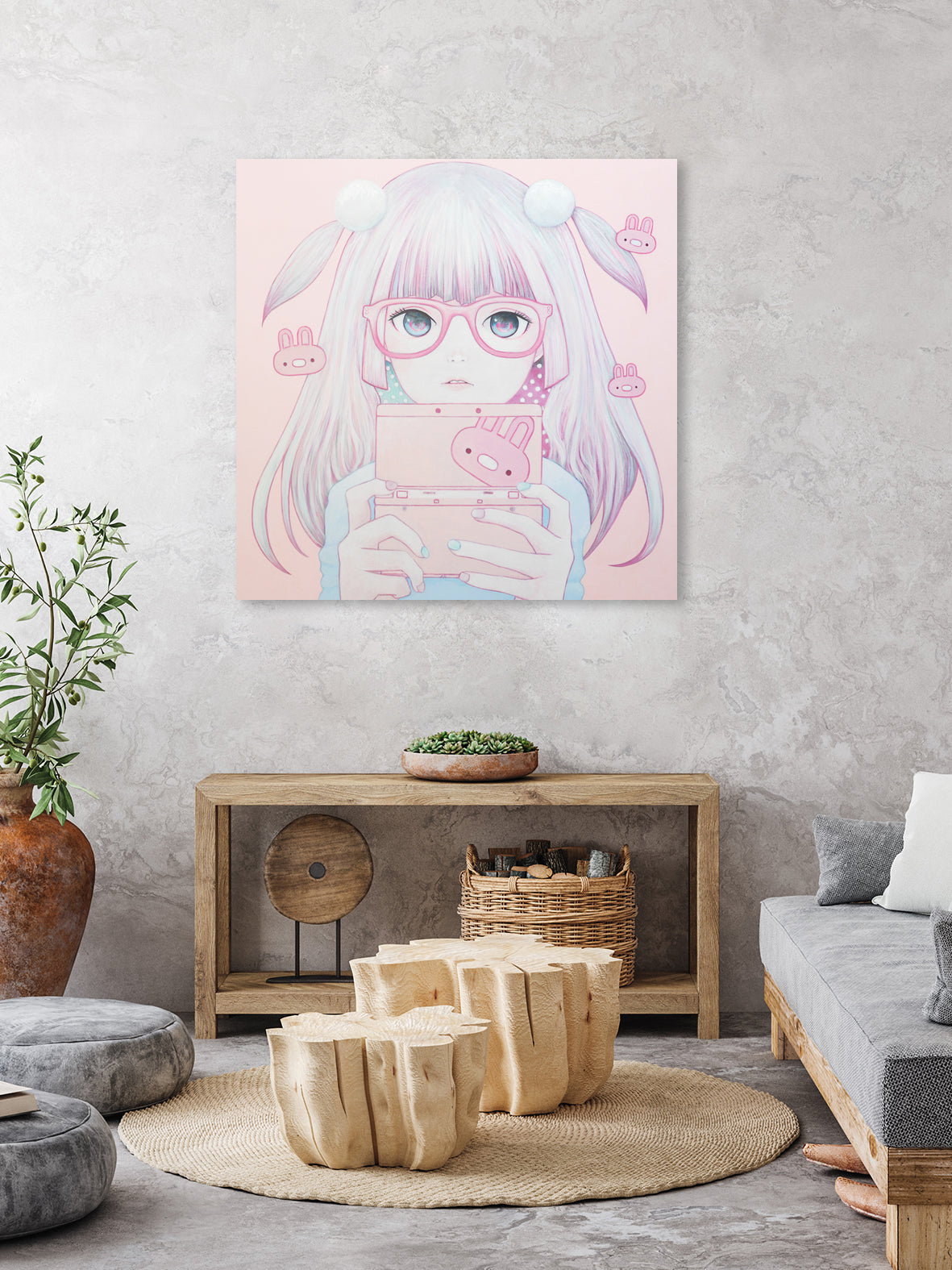 Gamer Girl 4 by Kaoru Hasegawa on GIANT ART - pink mixed media