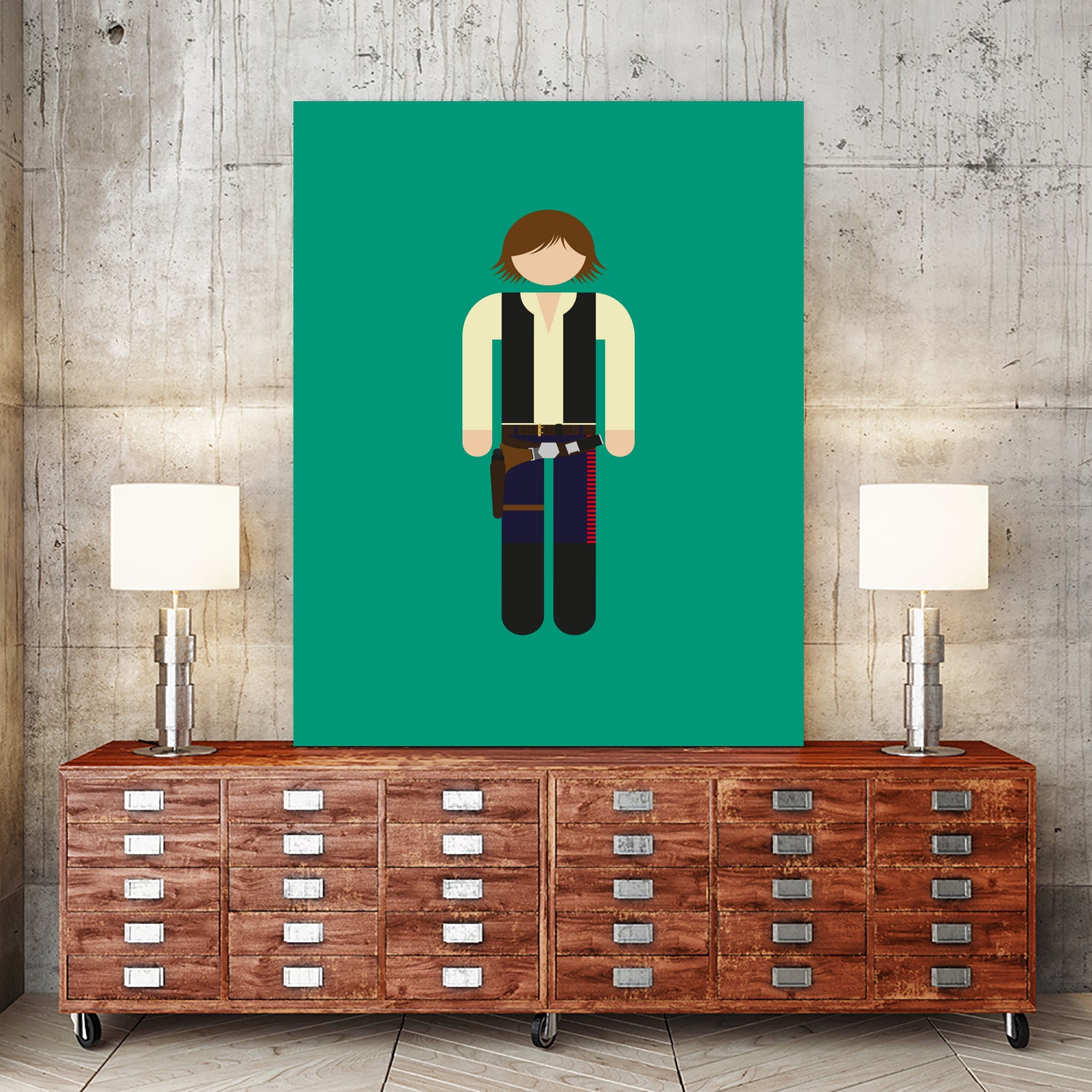 Han 01 by Viktor Hertz on GIANT ART - green vector illustration