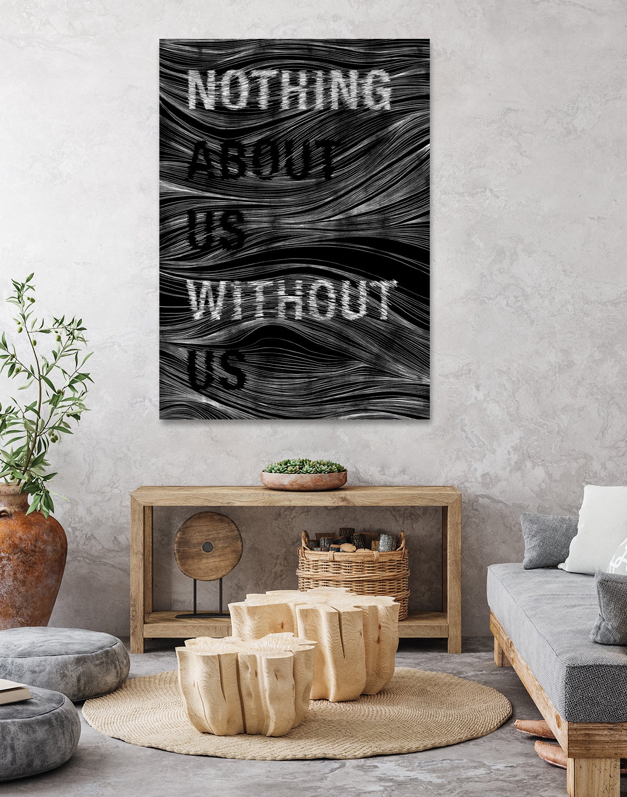 Nothing About Us Without Us by Martina Scott on GIANT ART - black typography
