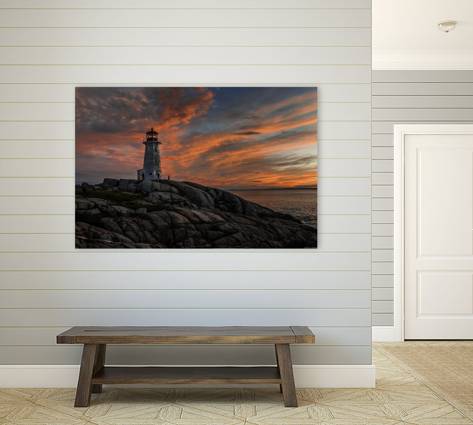 Sunset at Peggy's Point Lighthouse by Lorenzo Bustillo on GIANT ART - gray photo illustration