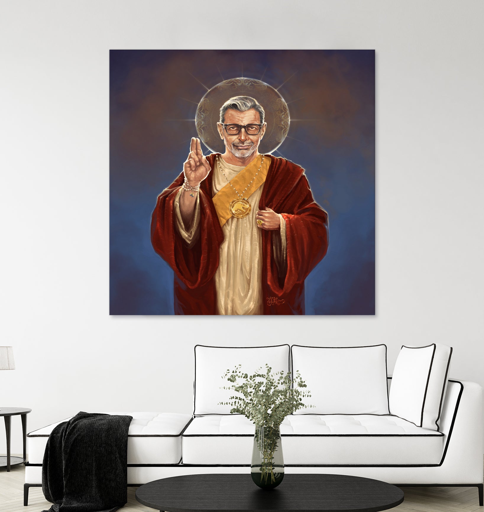Saint Jeff of Goldblum by Vincent Carrozza on GIANT ART - blue digital painting